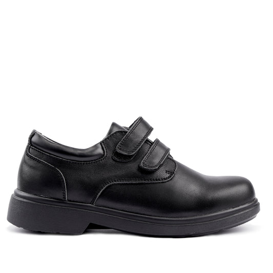 Class Junior V Strap School Shoes - Black