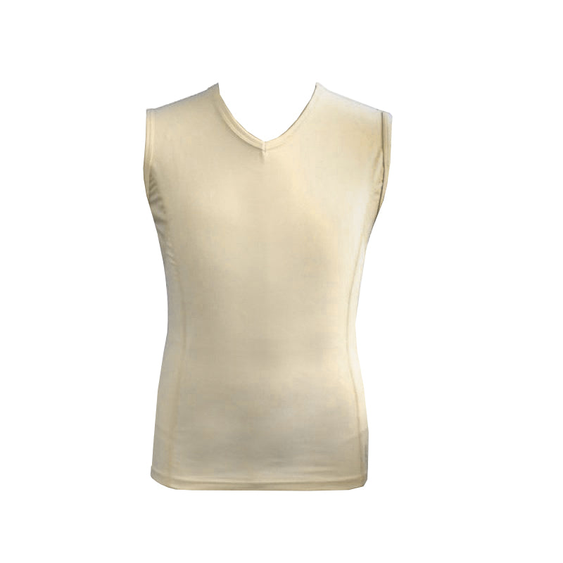 Compression Mens V Neck Top - Skin