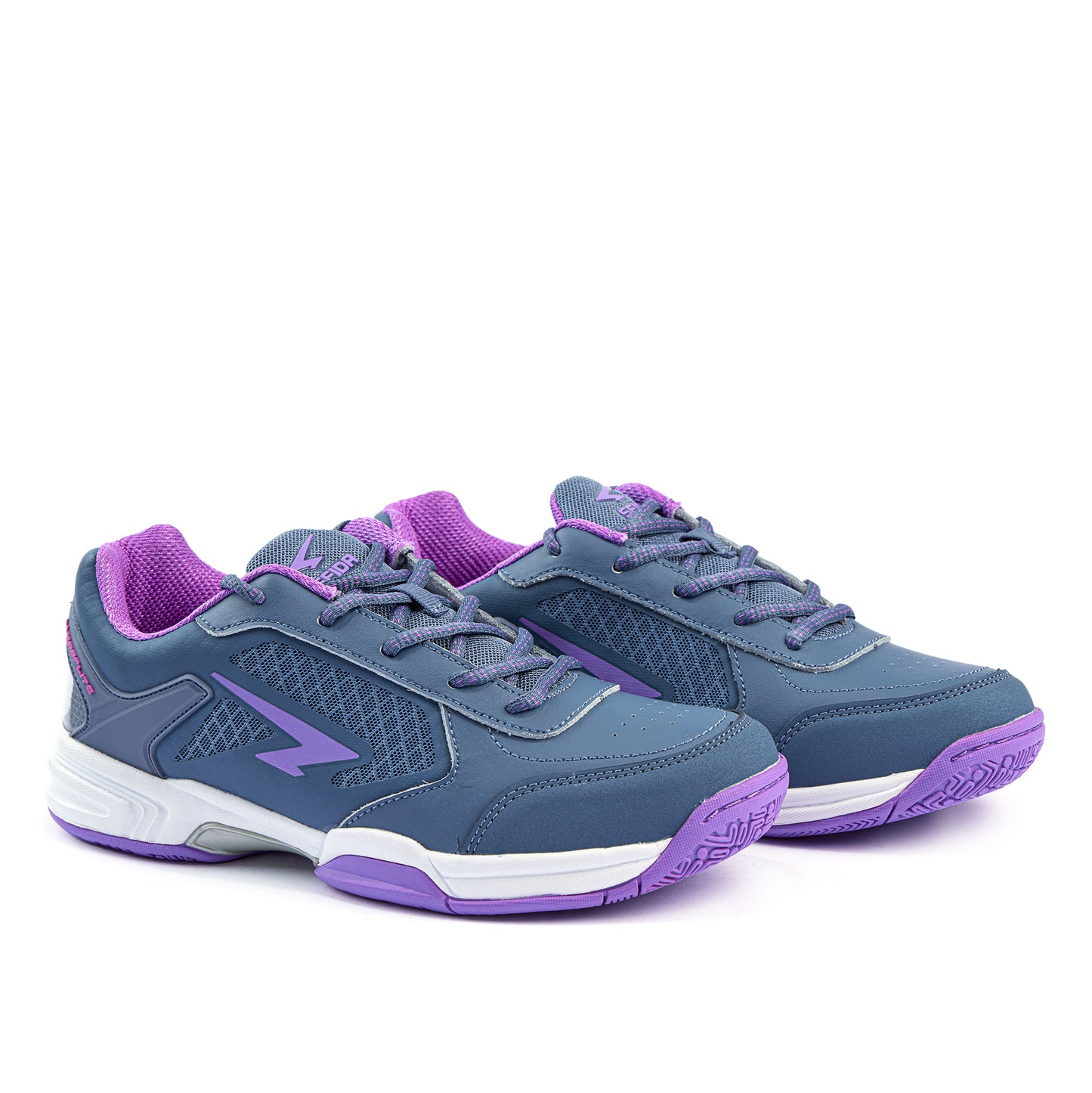 Defend Senior Netball Shoes - Steel/Purple