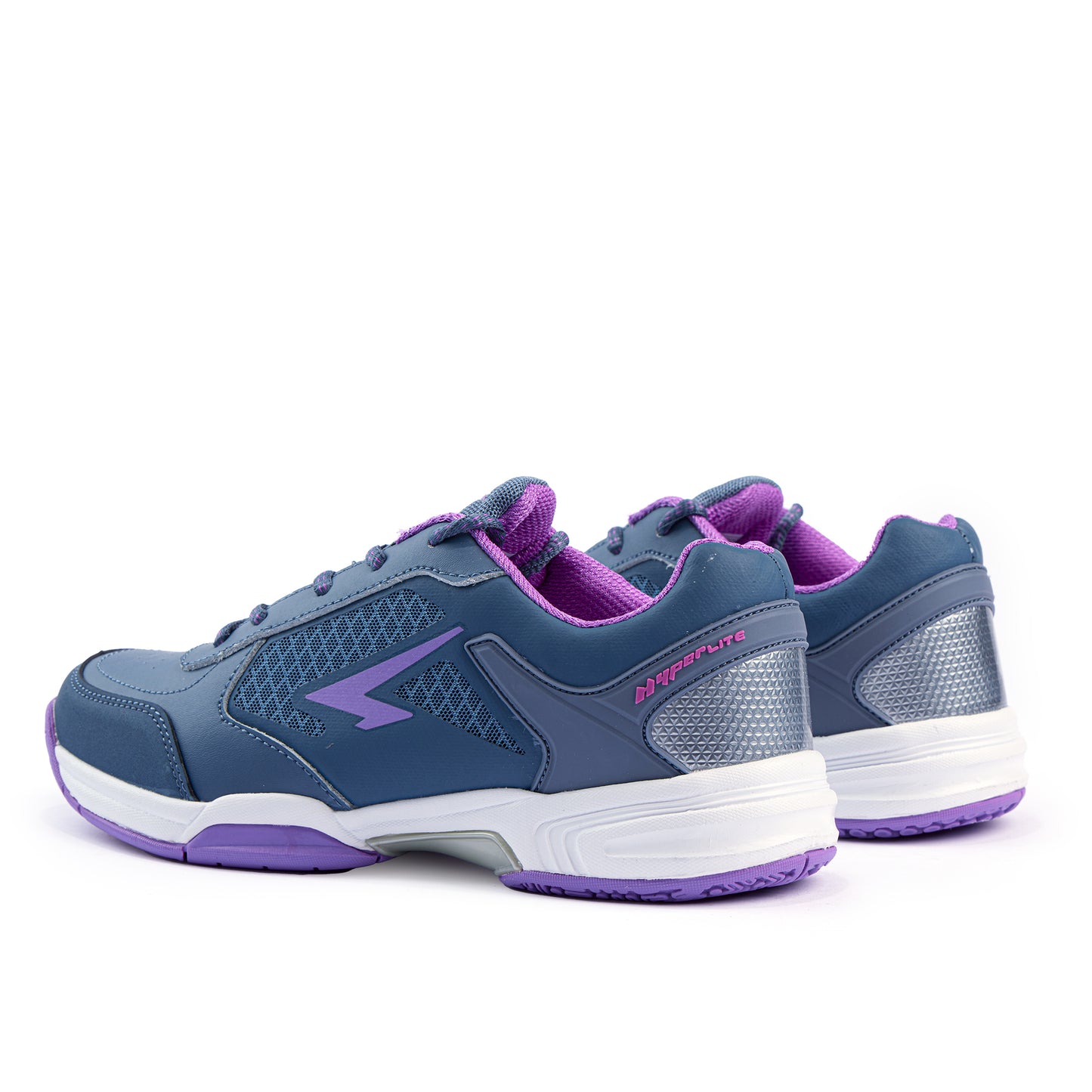 Defend Junior Netball Shoes - Steel/Purple