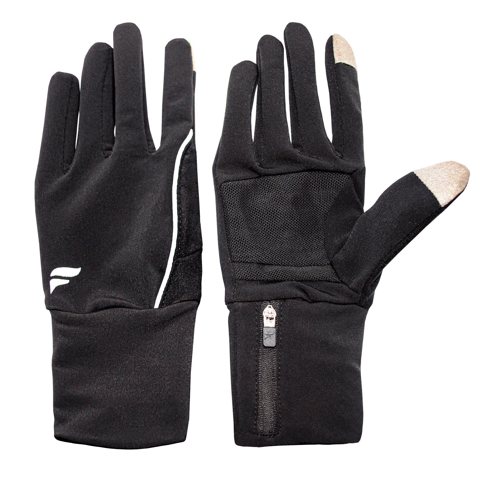 Glovepocket Men's Running Gloves - Black/Silver