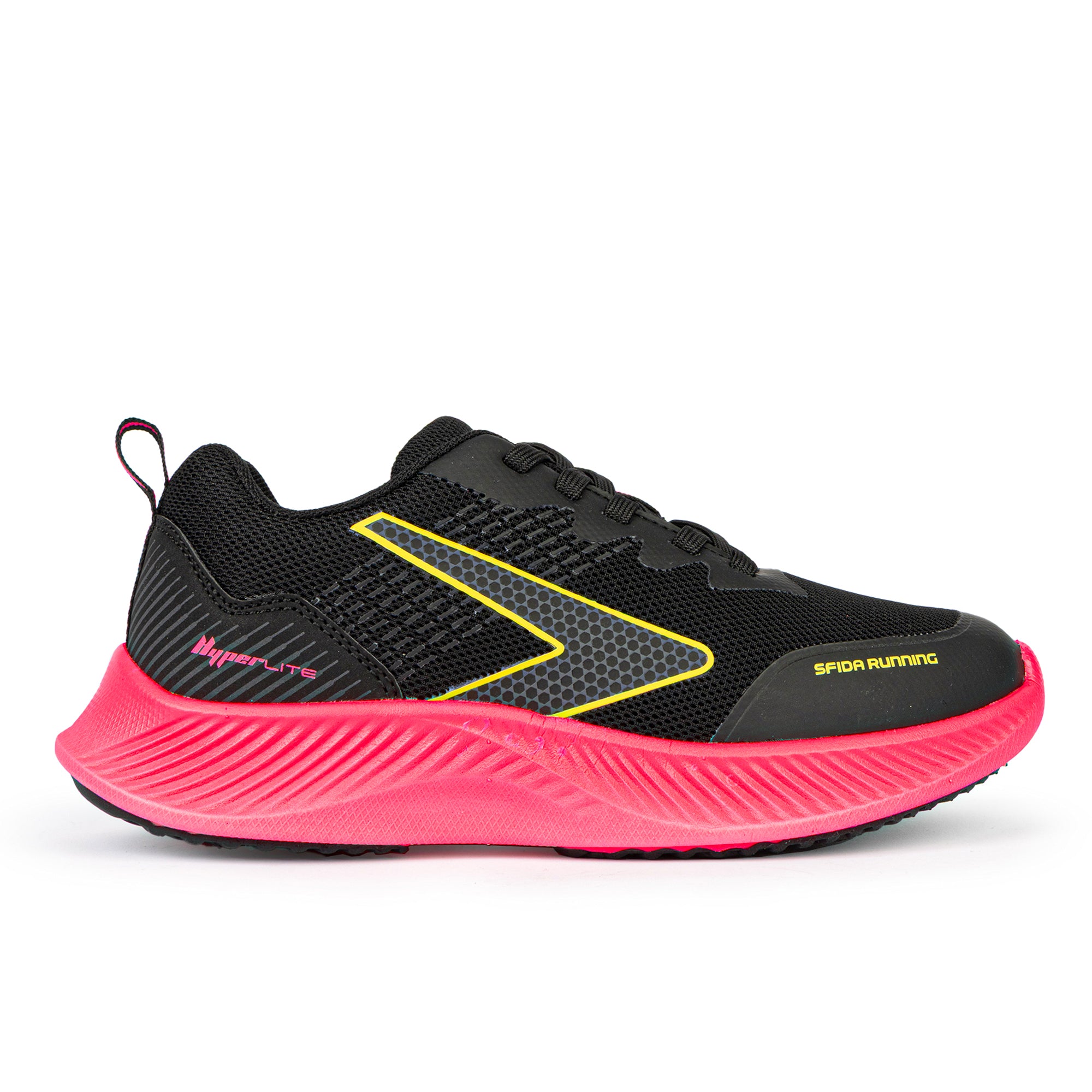 Kaleido Girls Runners - Black/Hot Pink Lace