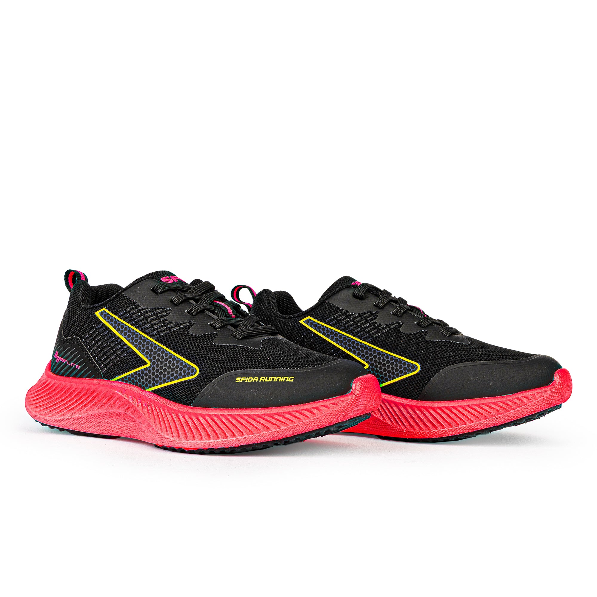 Kaleido Girls Runners - Black/Hot Pink Lace