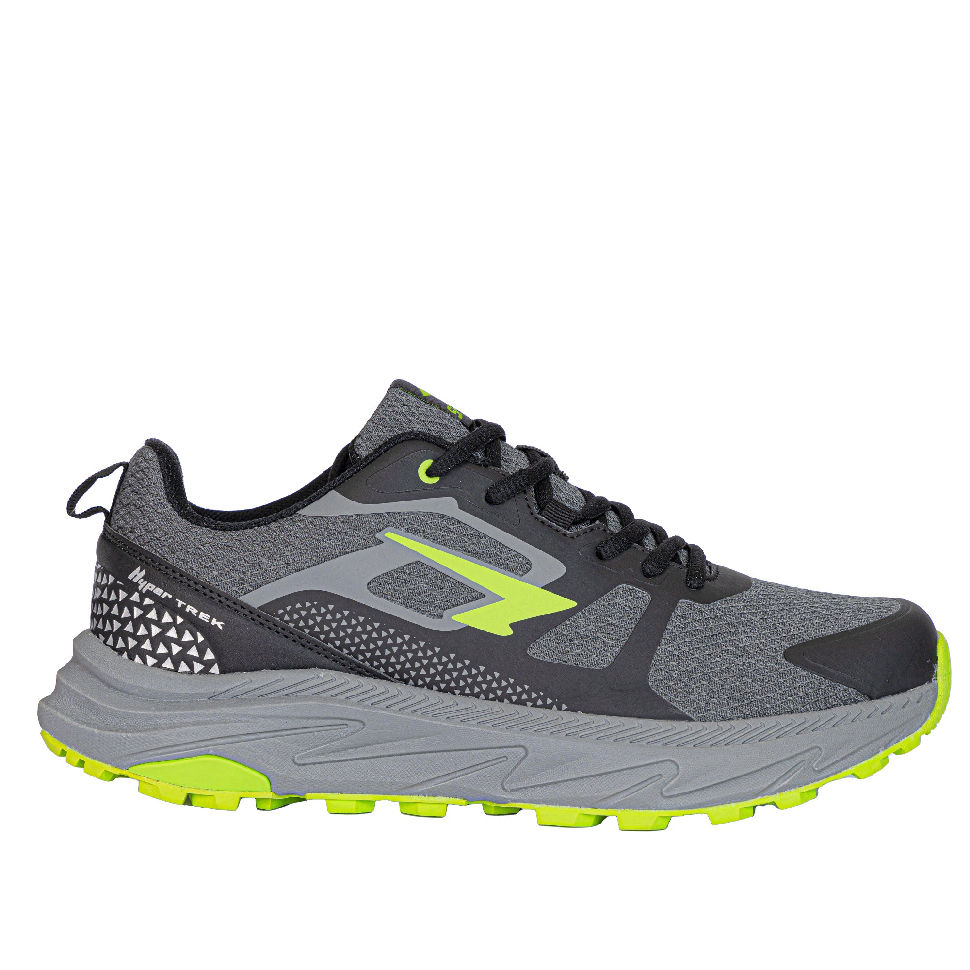 Peak Men's Trail Runners - Grey/Black/Green