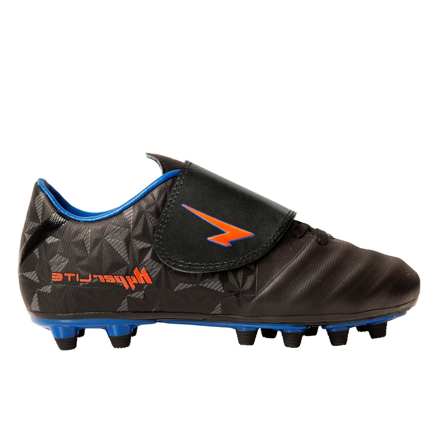 Prism Junior Football Boots V Strap Black Royal Orange