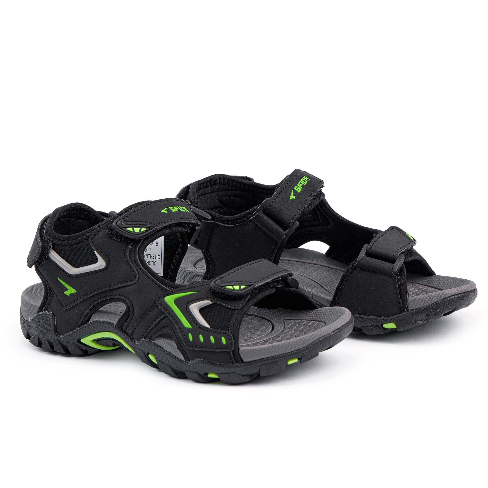Rock Boys Outdoor Adjustable Sandal Black/Lime