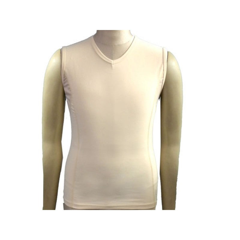 Compression Mens V Neck Top - Skin