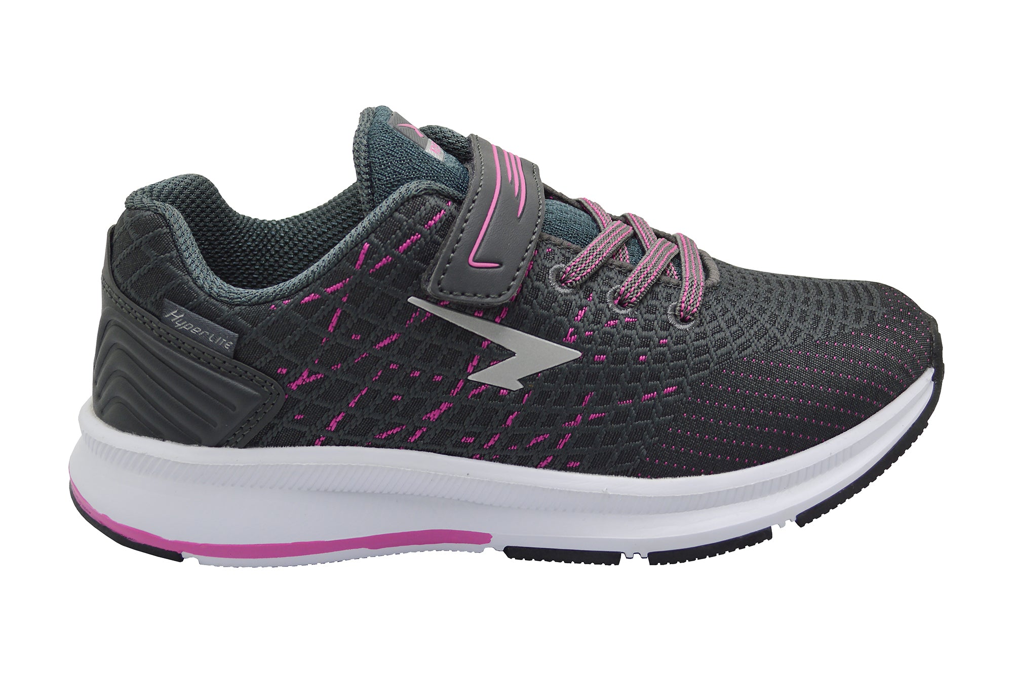 Weave Girls V Strap Runner - Charcoal Fuchsia
