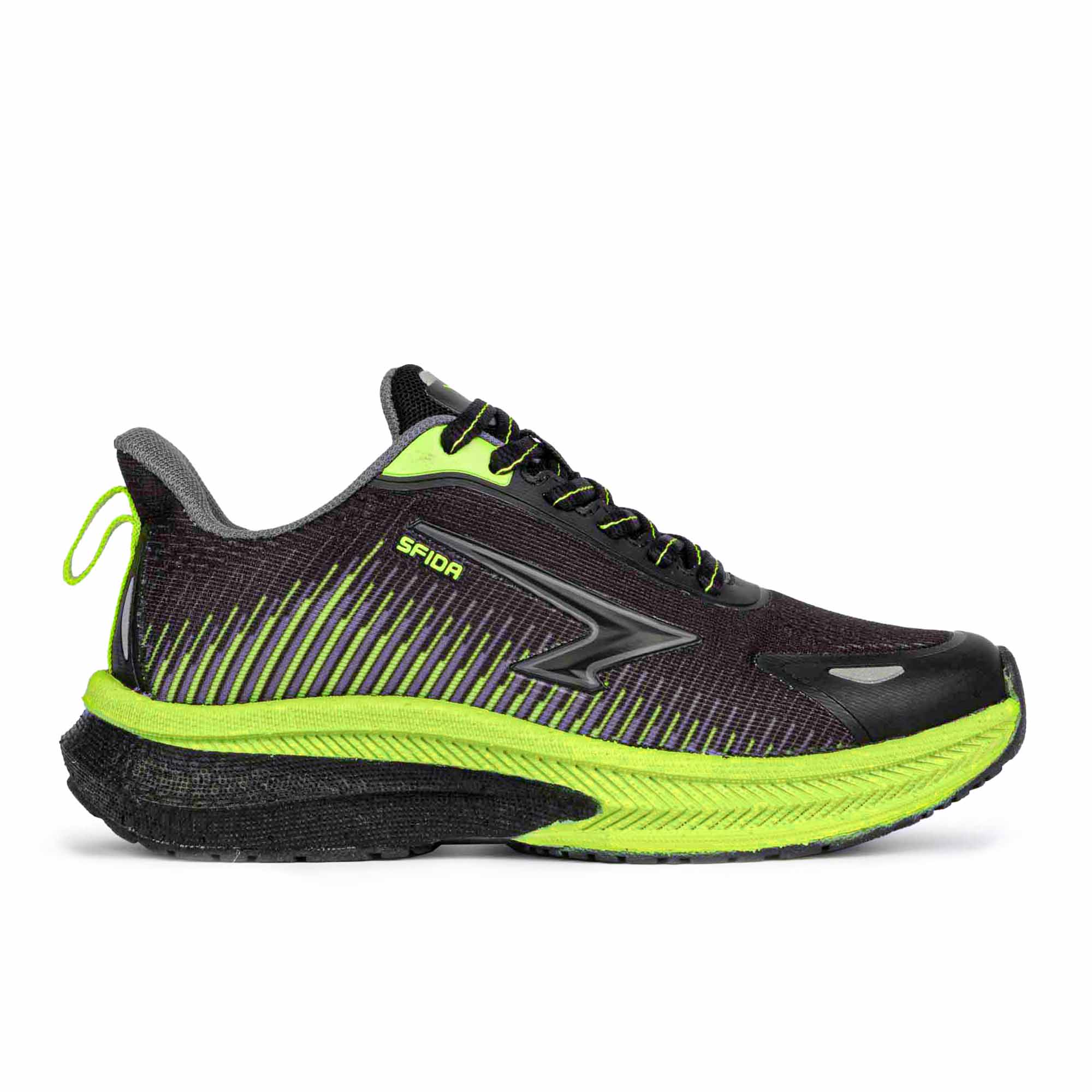 Zephyr Boys Runners Black/Lime Lace Quality Boys Running Shoes