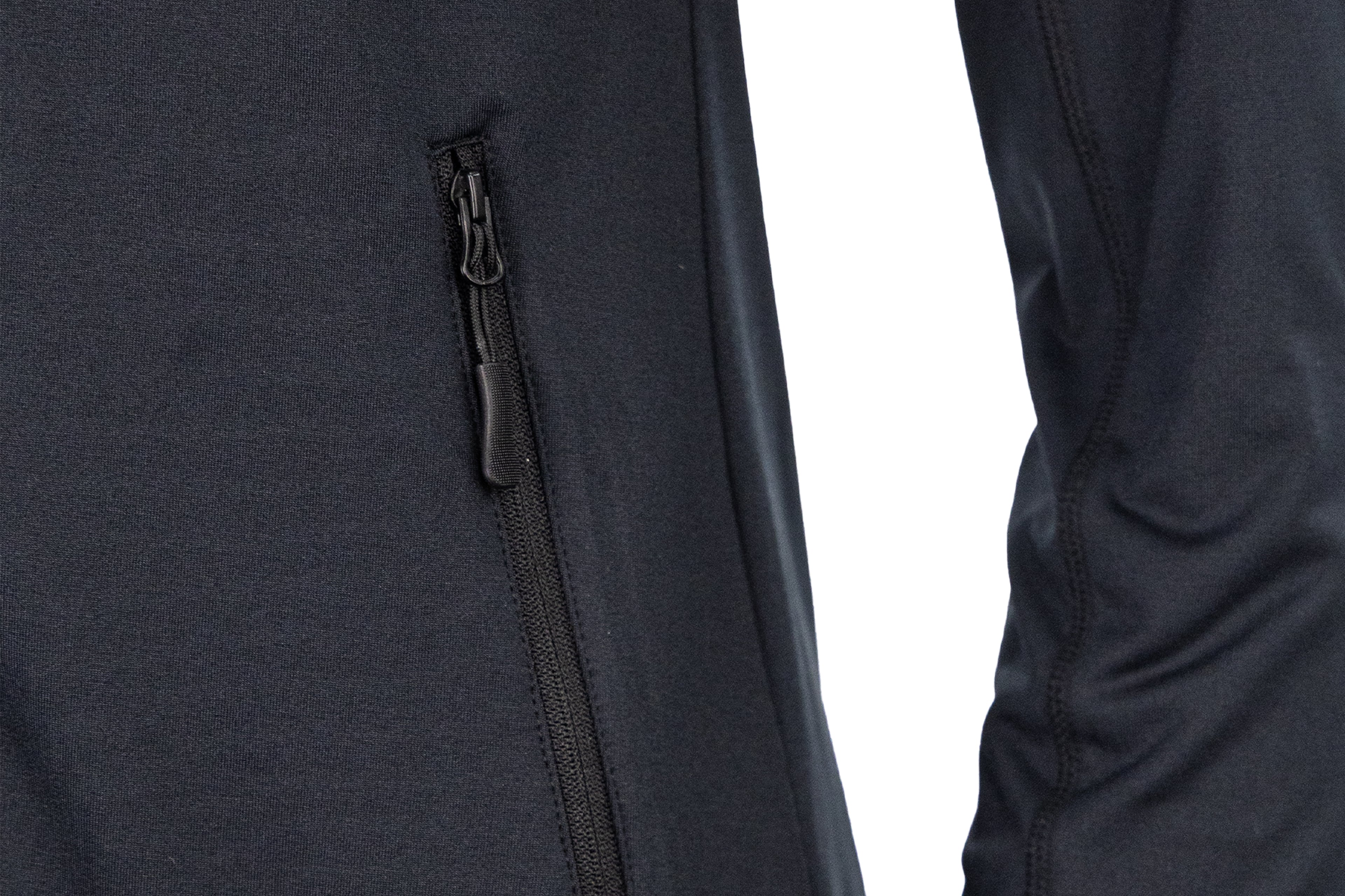 Primrose Ladies Performance Jacket - Black Close-up of zipper pocket on side