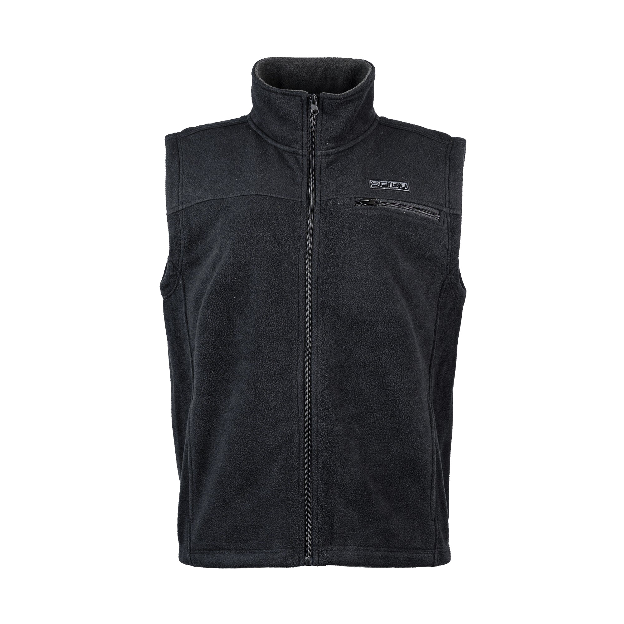 Dominic Men's Polar Fleece Zip Vest - Black/Charcoal Marle