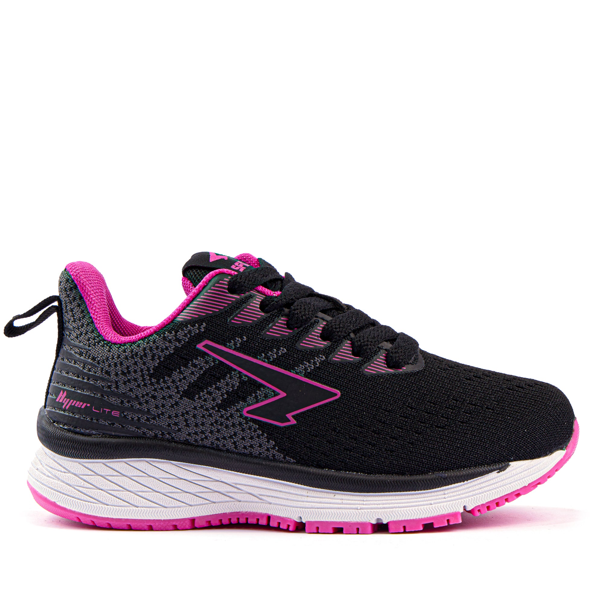 Acute Girls Lace Up Runner Black/Fuchsia