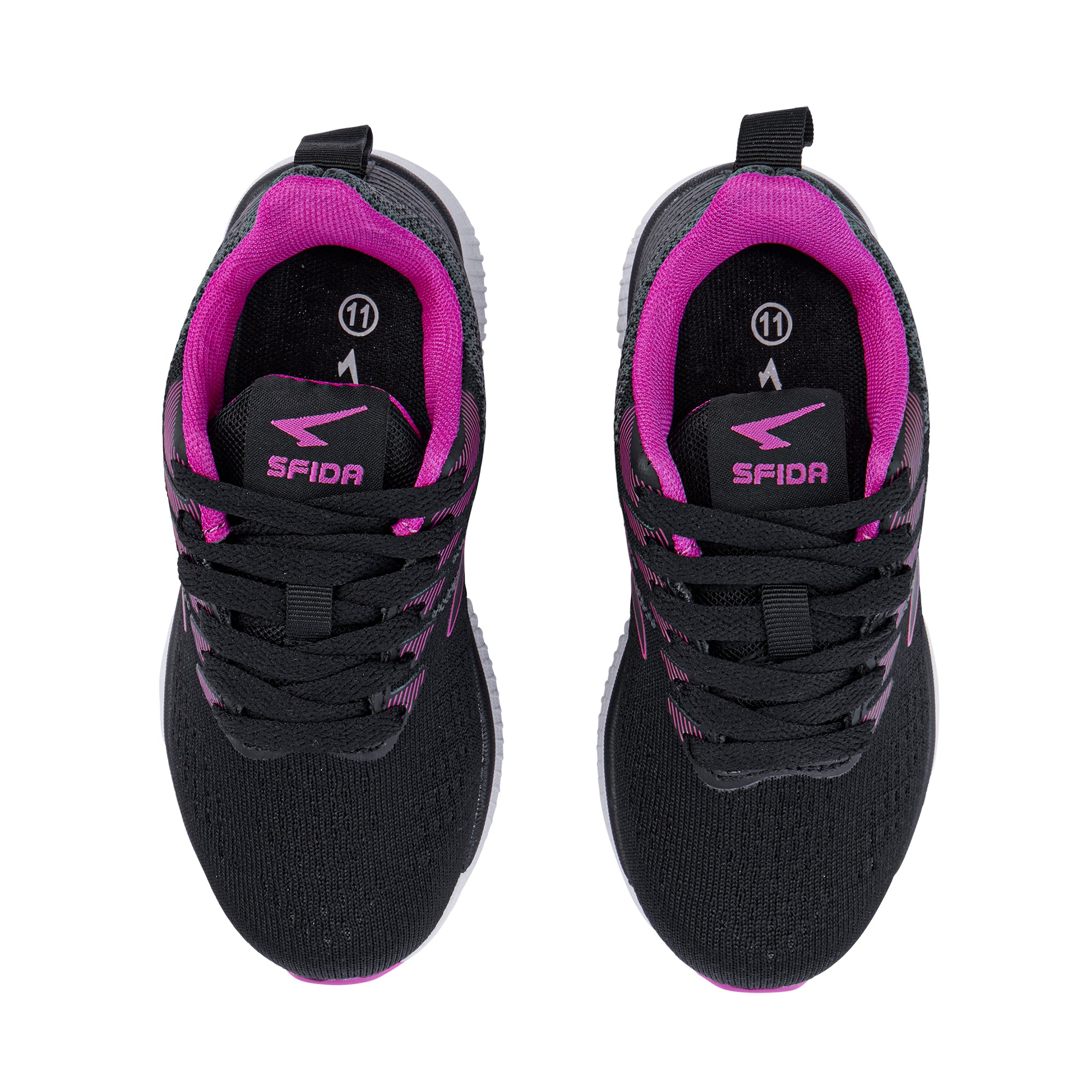 Acute Girls Lace Up Runner Black/Fuchsia