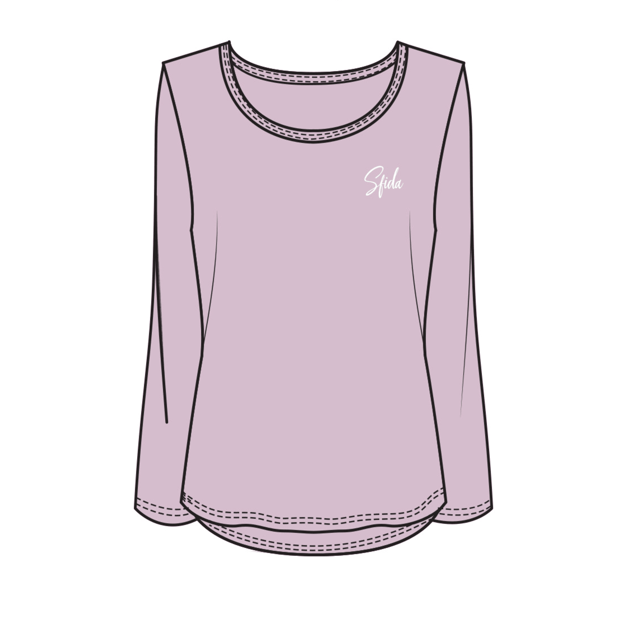 Alexis Ladies L/S Top - Blue Indigo with sfida logo