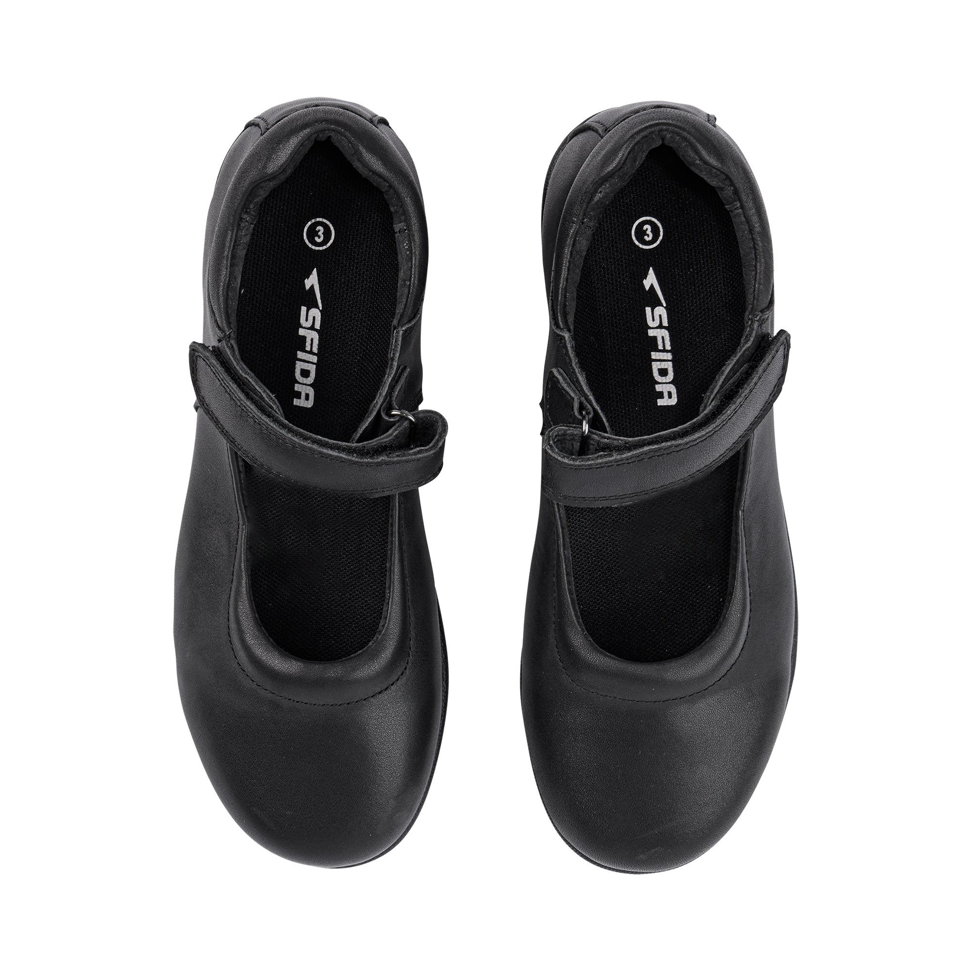 Ava 2 Senior Leather School Shoe - Black