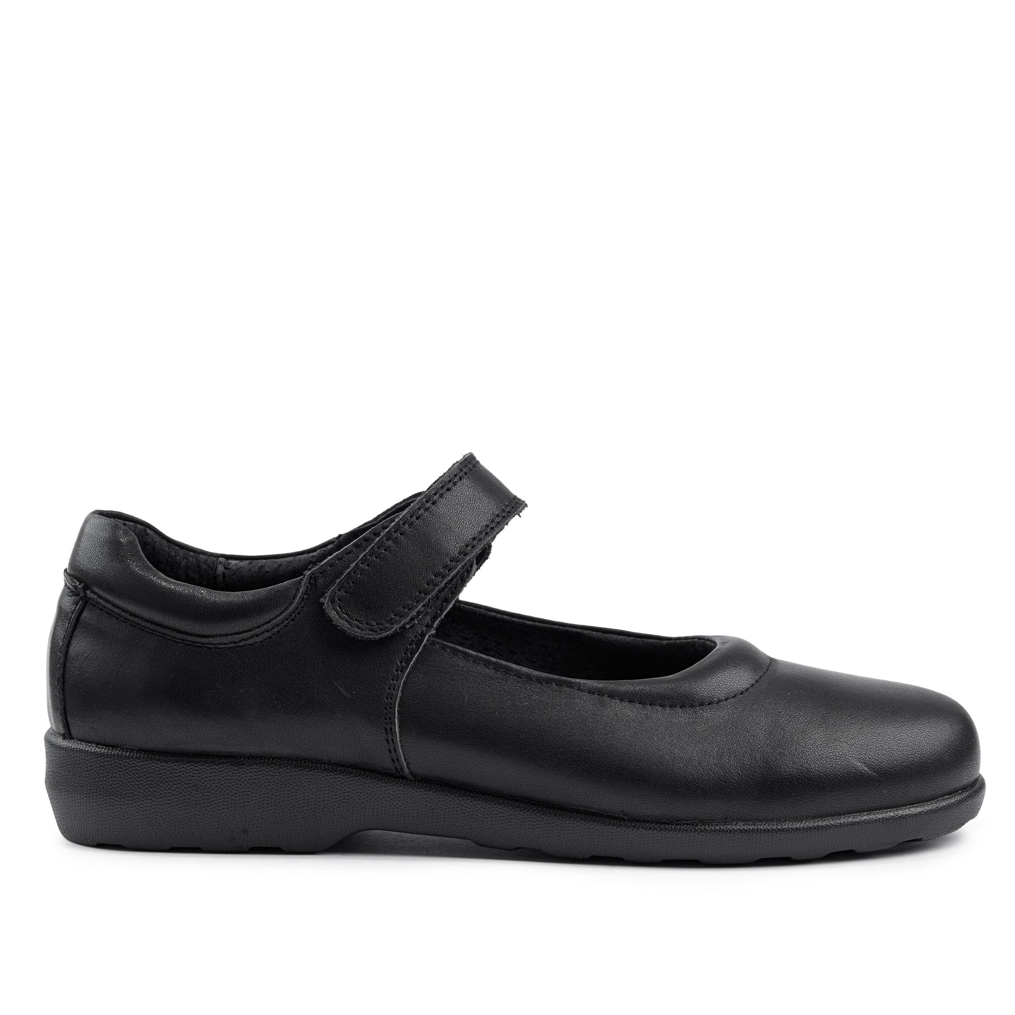 Ava 2 Senior Leather School Shoe - Black