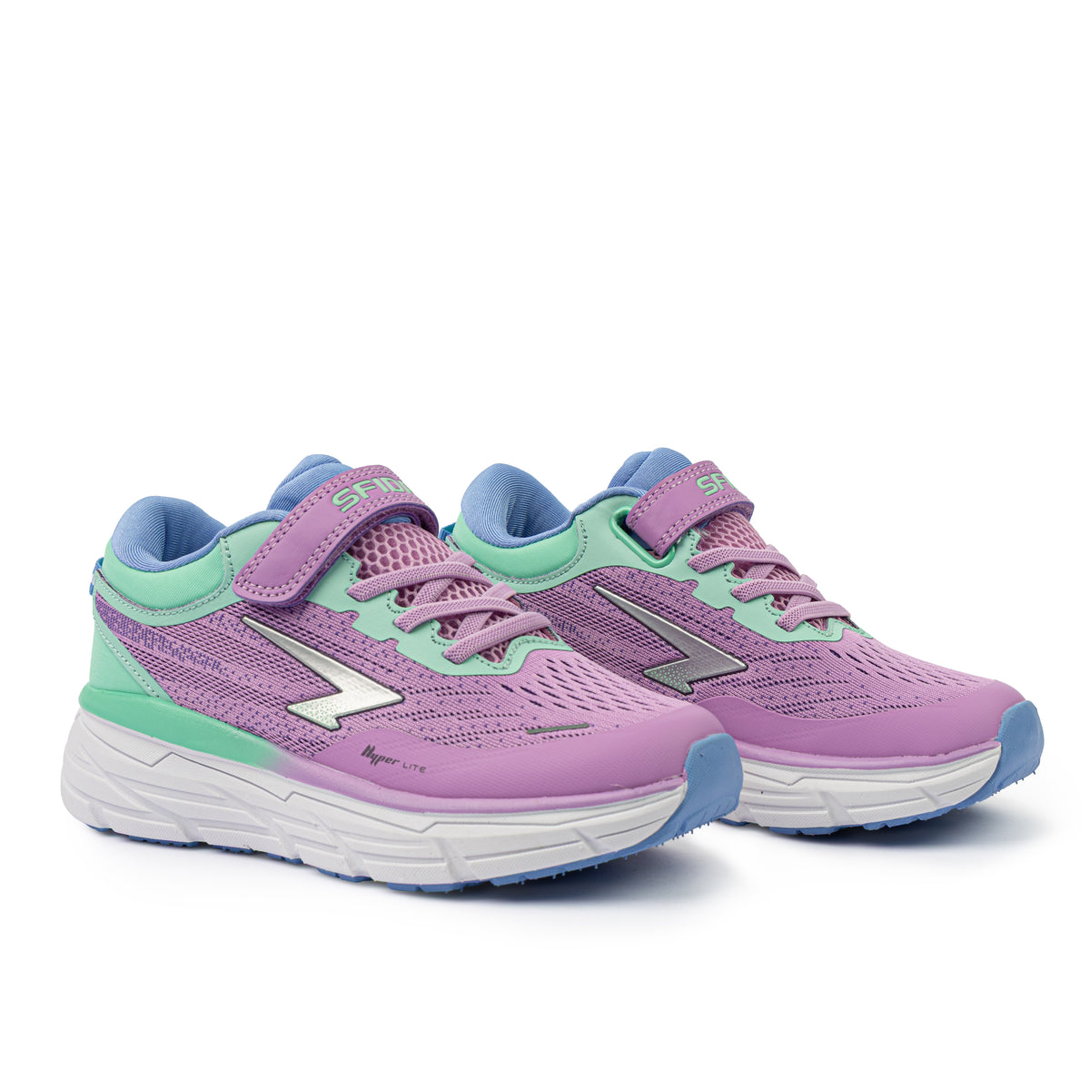 Axion V Strap Girls Runner - Lilac/Mint