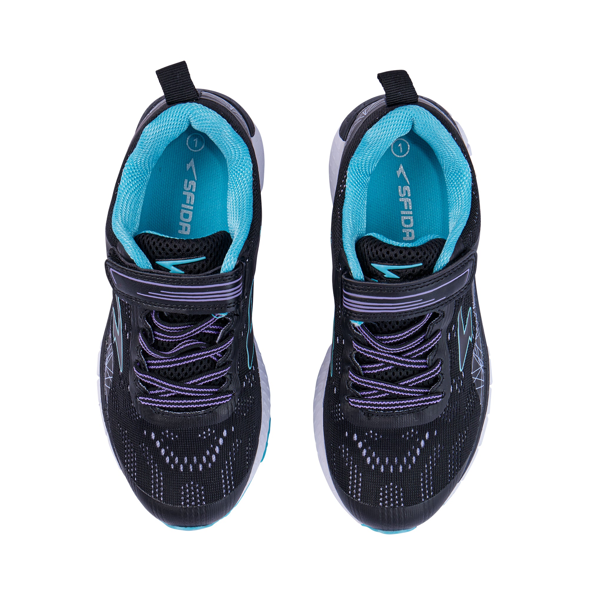 Cosmic Girls Black V-strap Runner Black-Aqua/Purple