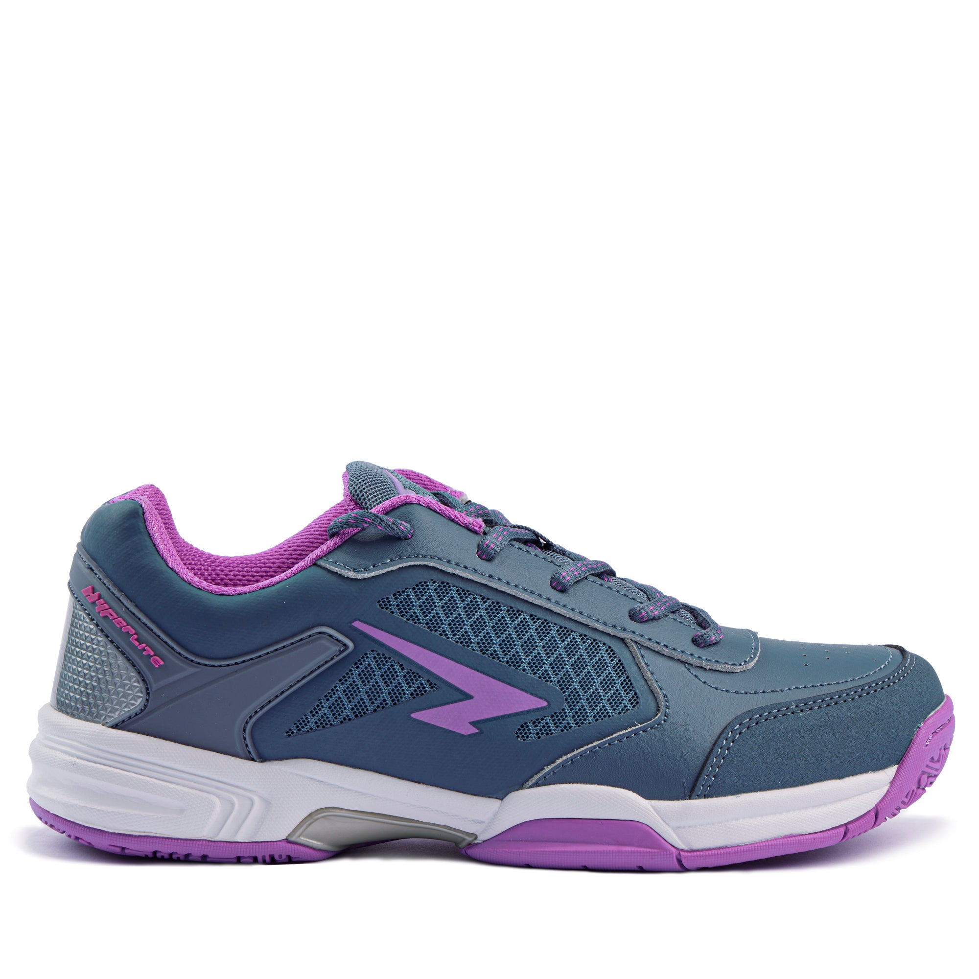 Defend Girls Netball Shoes - Steel/Purple