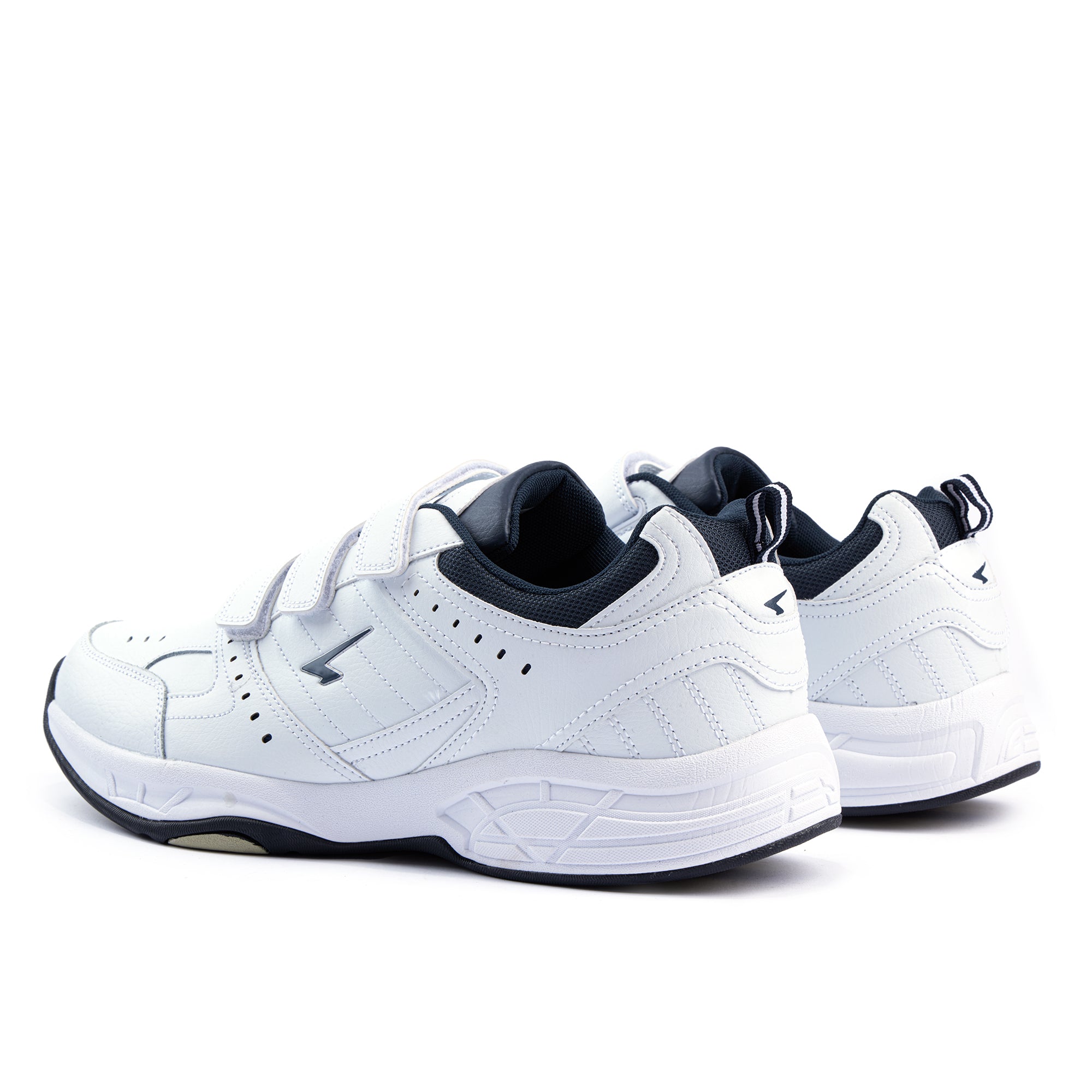 Defy Senior Leather V Strap Cross Trainer White Navy