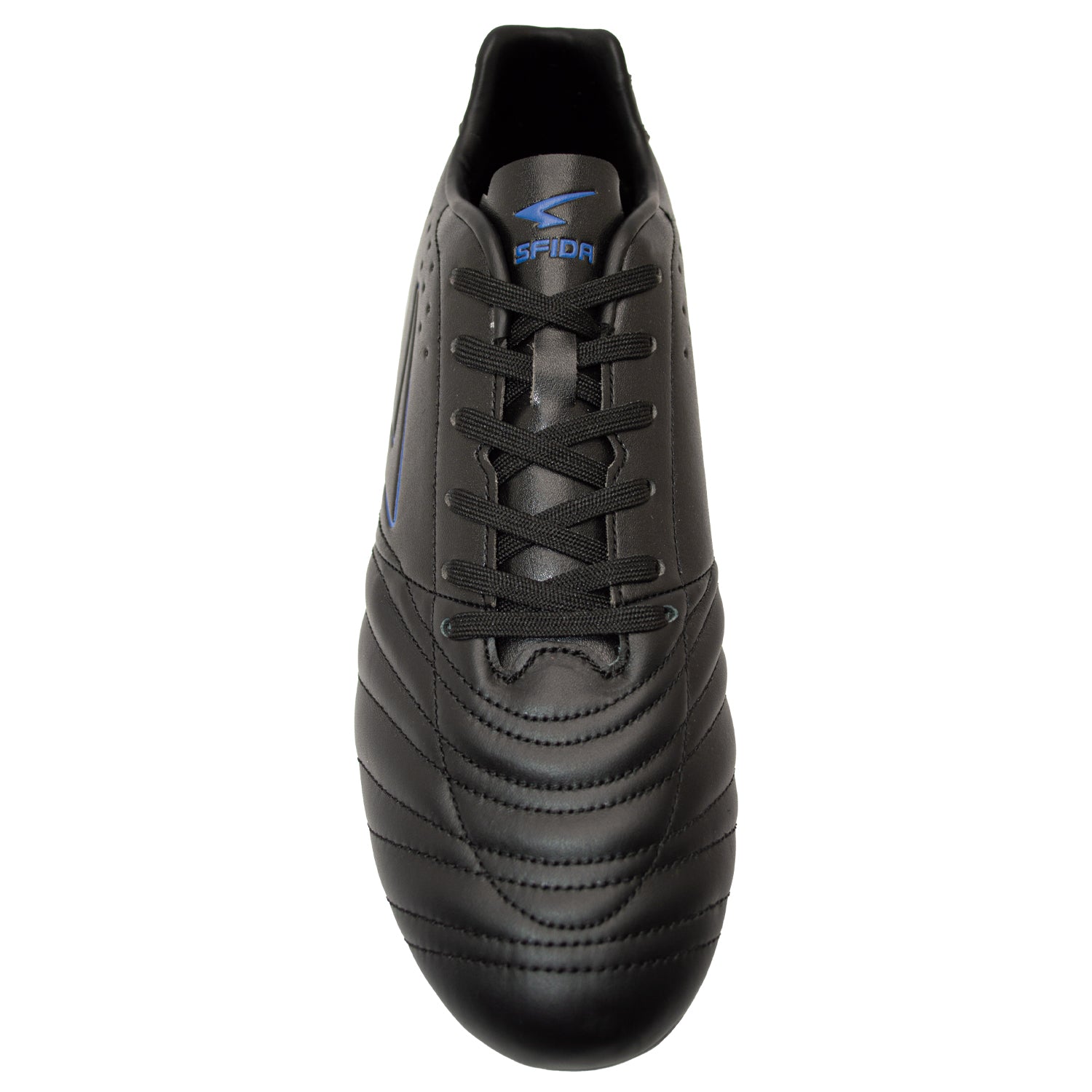 Elite Senior Leather Football Boots - Black/Royal