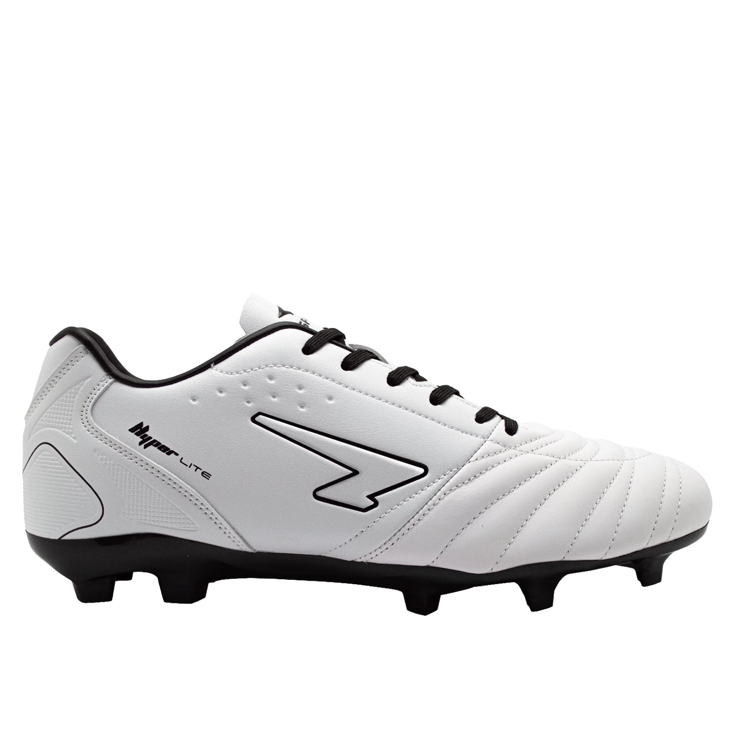 Elite Senior Leather Football Boots - White/Black