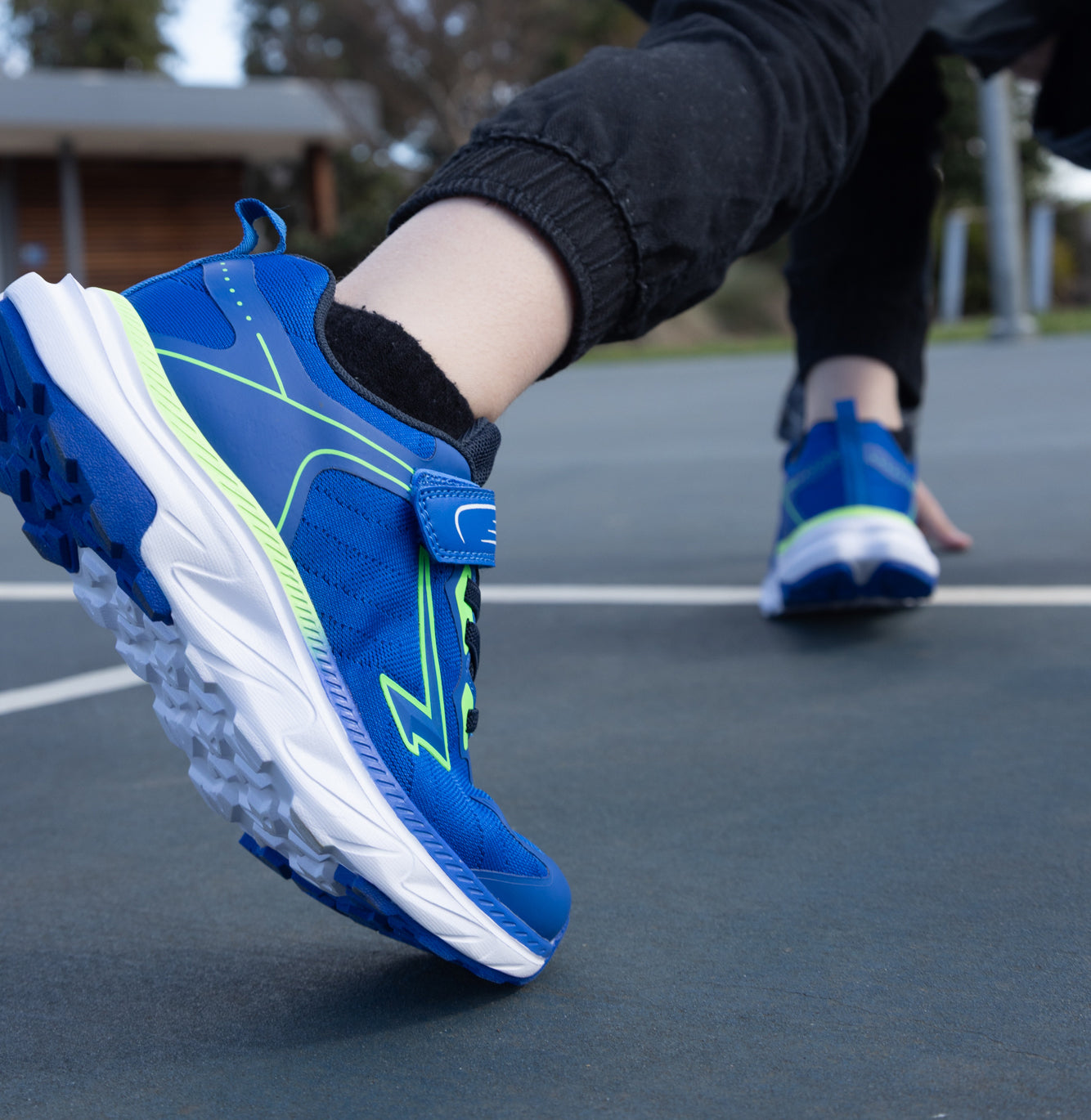 Dash Boys Runner - Royal/Lime V Strap