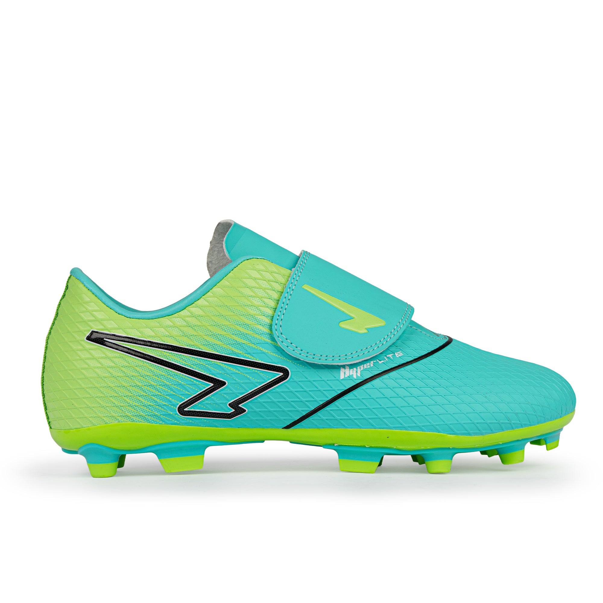 Equaliser Junior Football Boots - Aqua/Lime V Strap