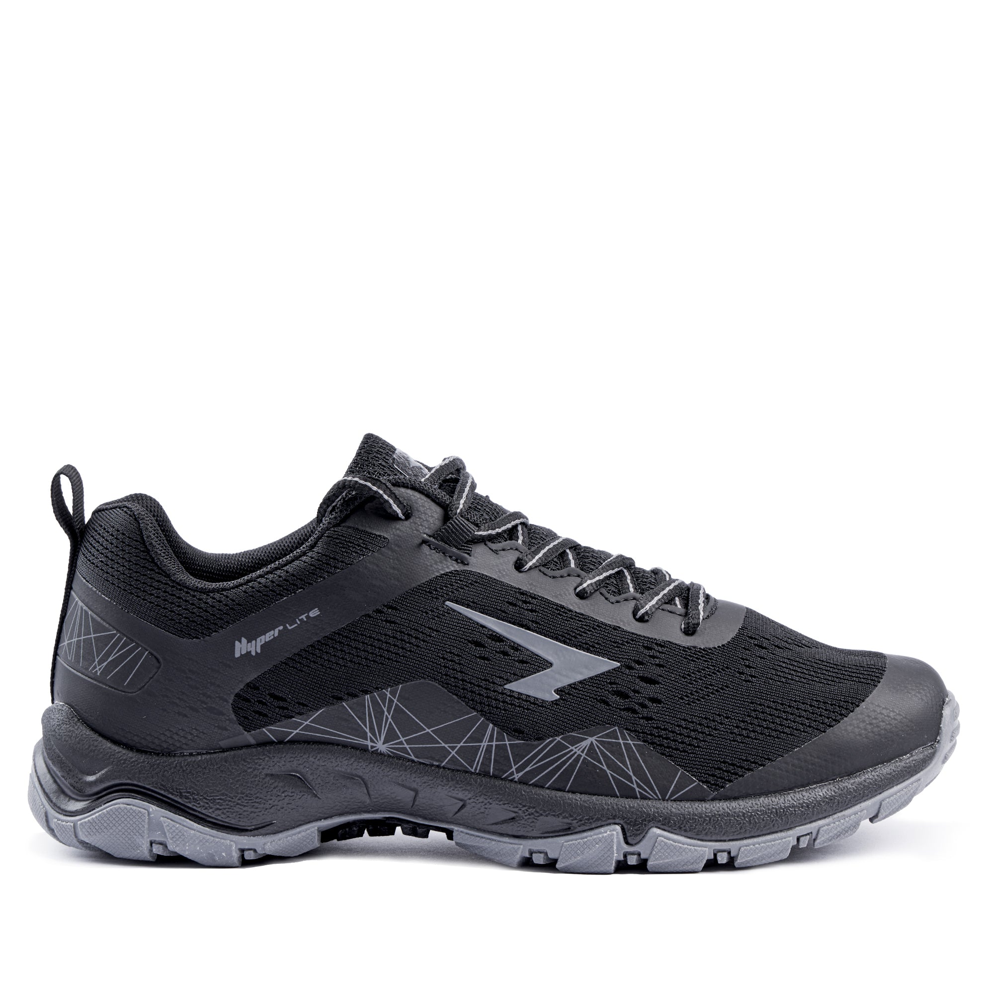 Grey and black running on sale shoes