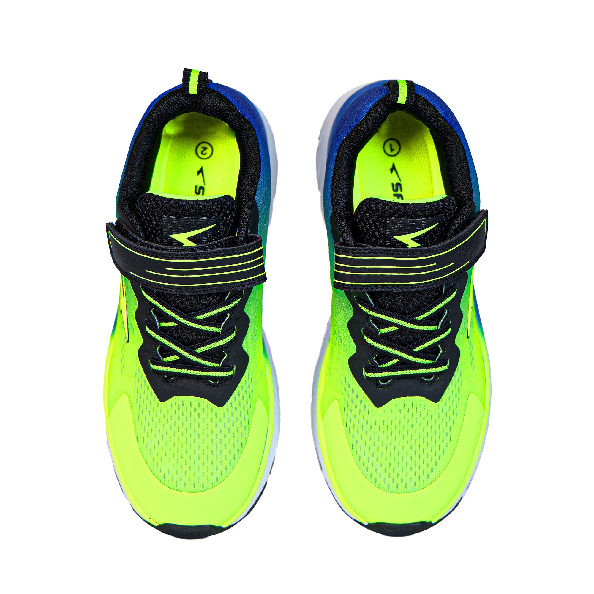 Kai Boy's Runners V Strap - Lime/Royal