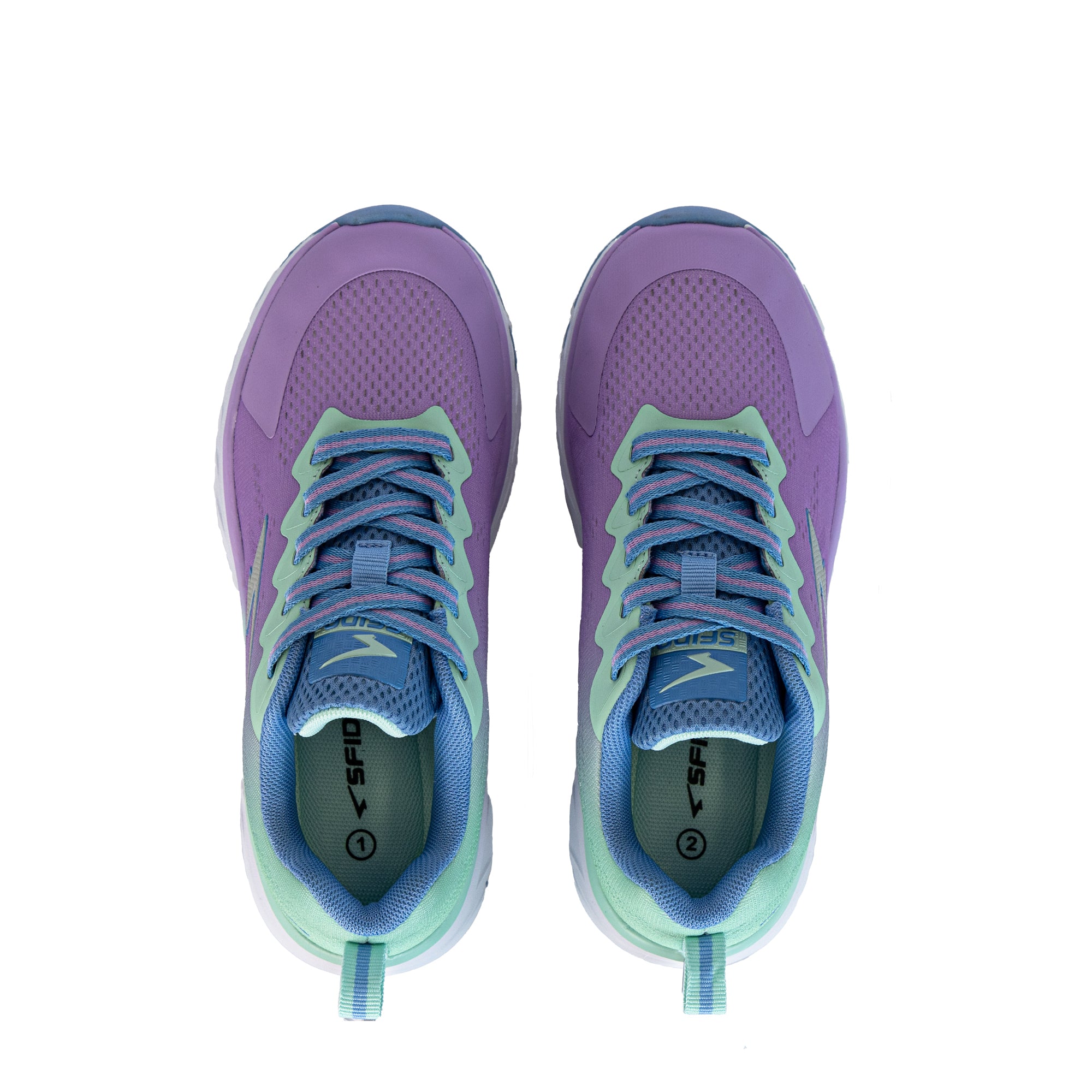 Kai Girl's Lace Up Runners - Lilac/Mint