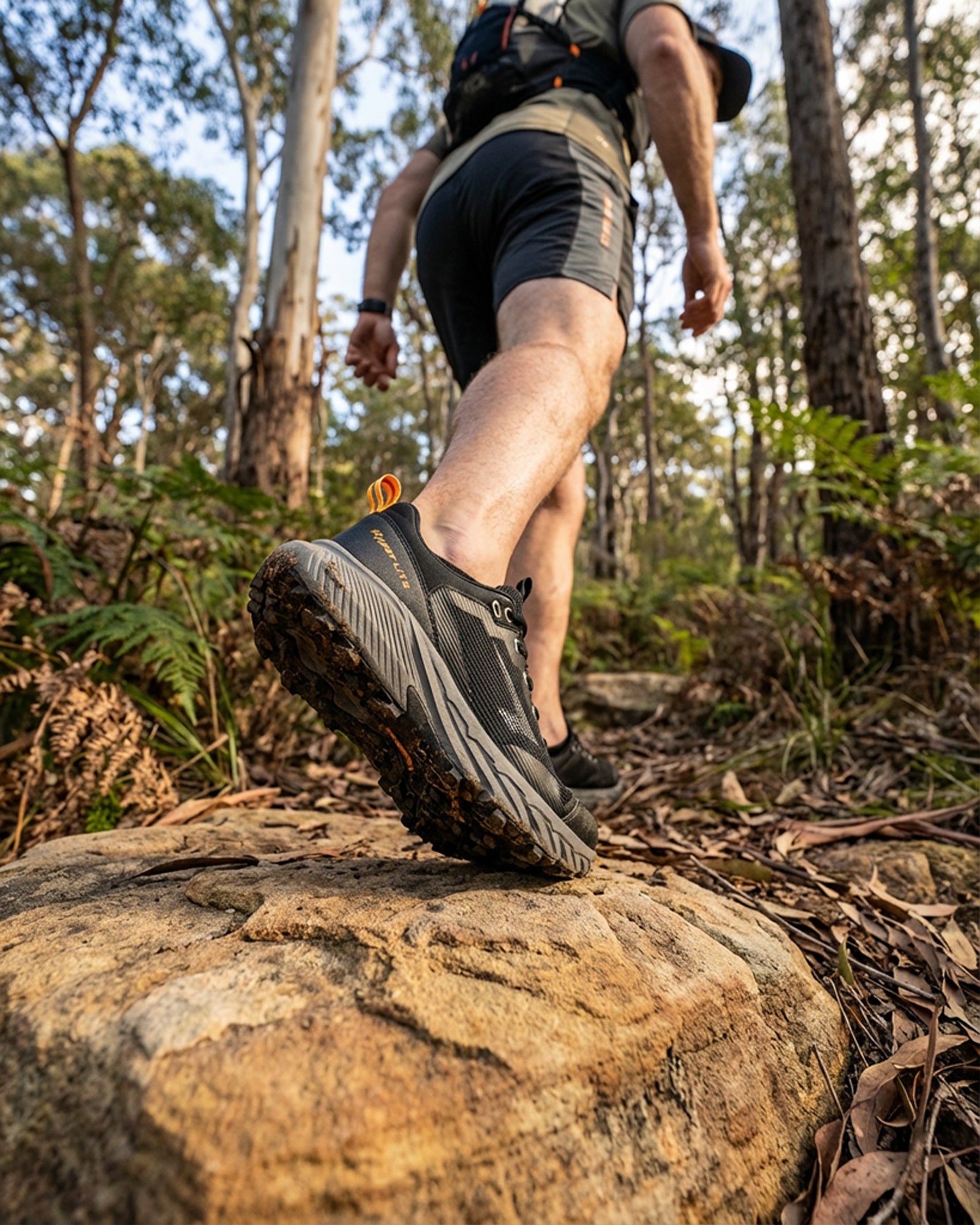 Lark Mens Trail Runner - Black/Grey/Orange