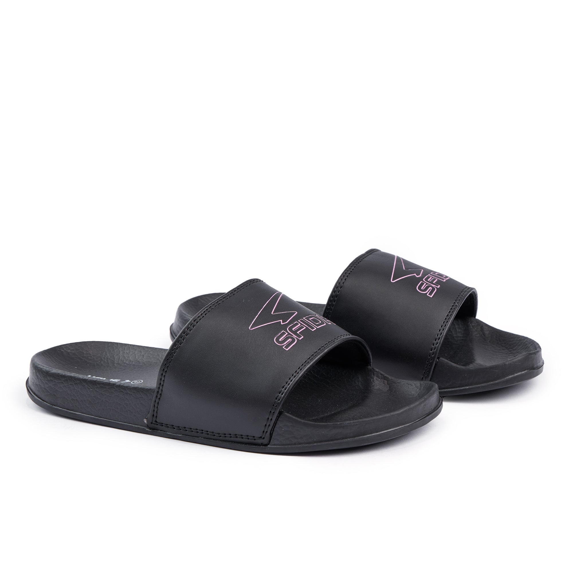 Laze Girls Slides Black/Metallic Blush