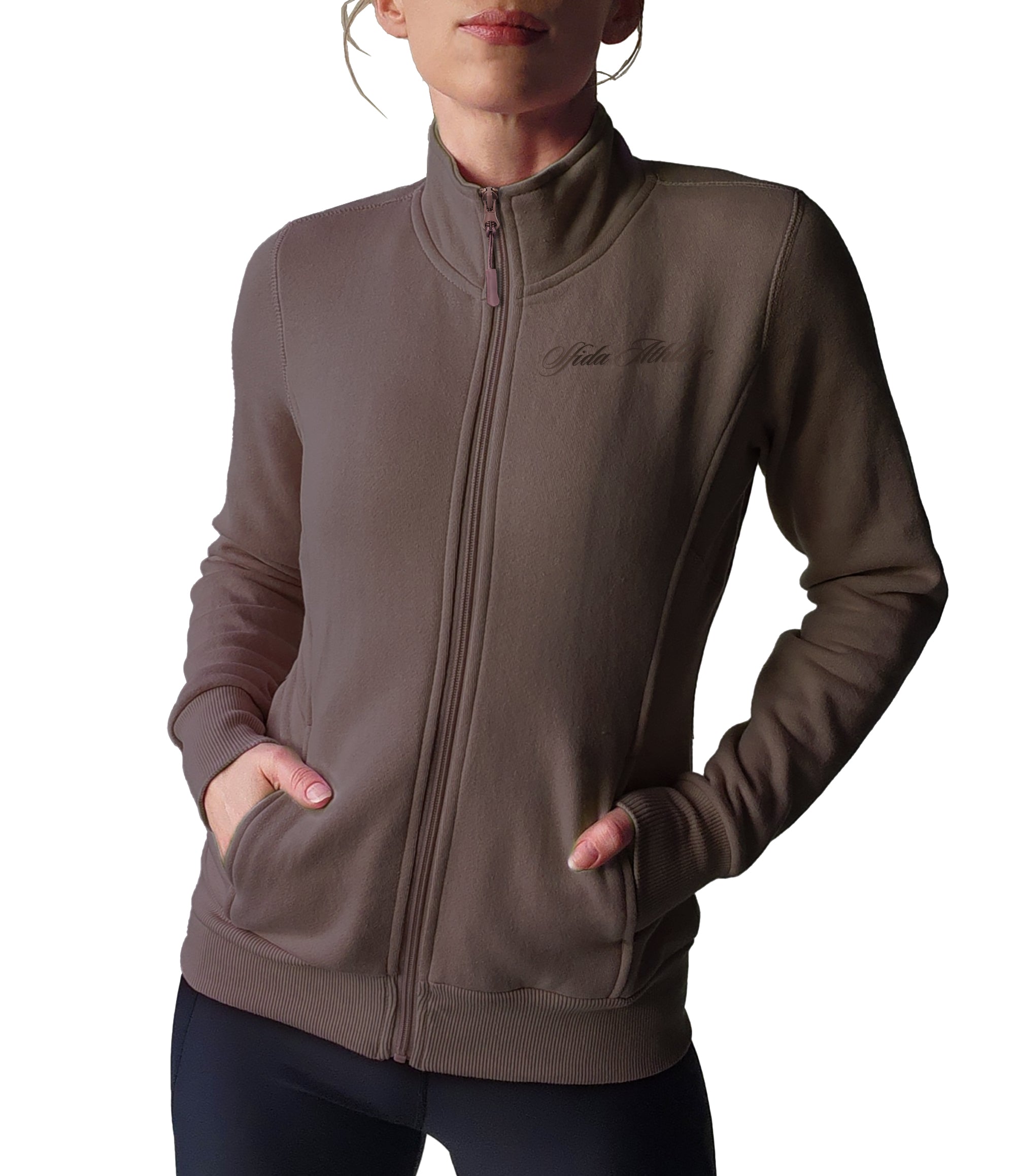 Ladies Nara Full Zip Collar Jacket - Cocoa