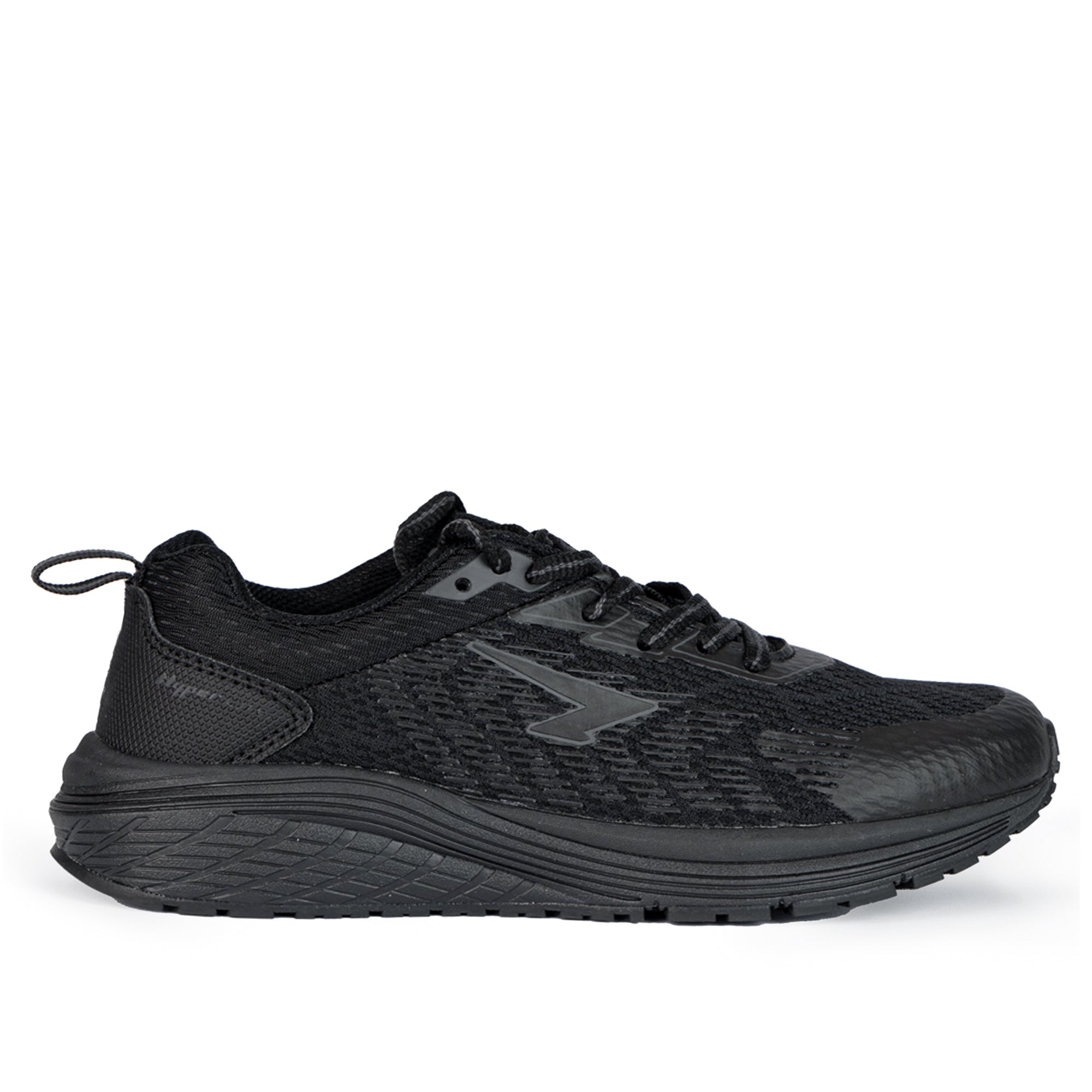 Prota Mens Lace Up Runner - Black/Black