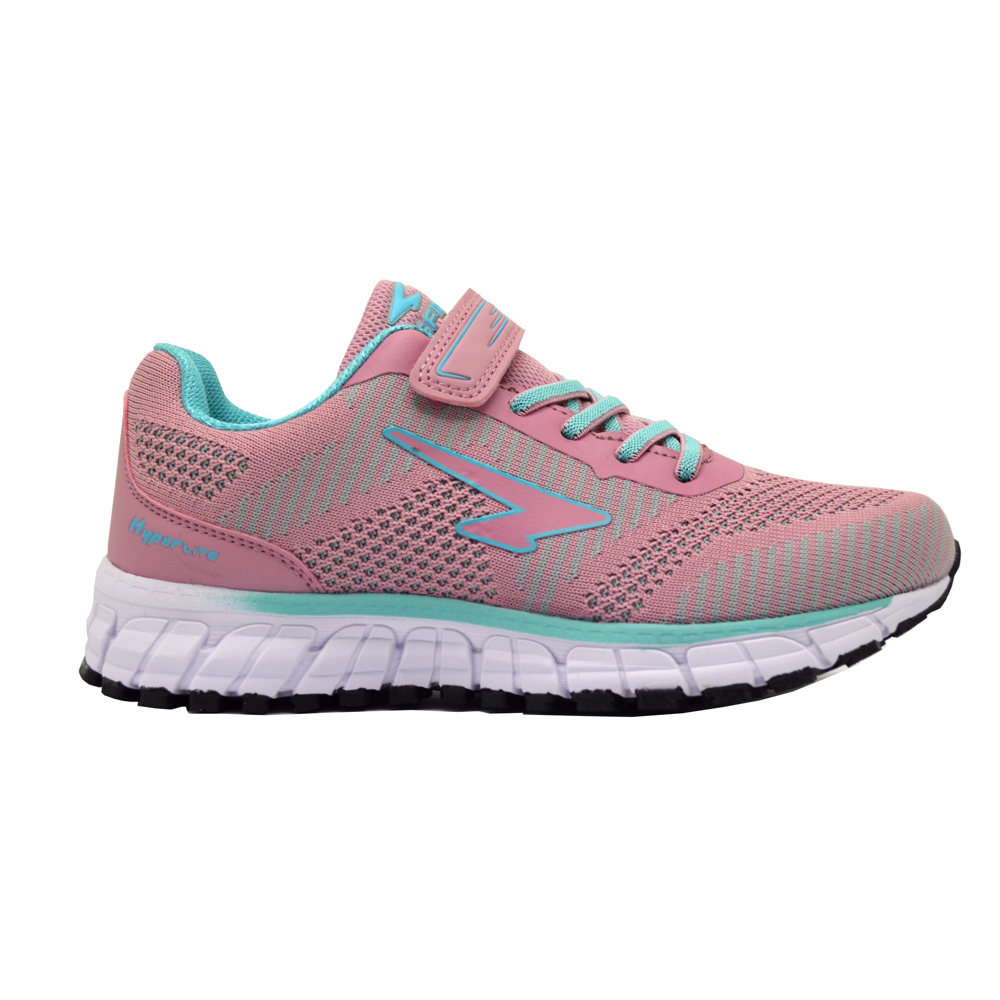 Pivot Girls V Strap Runners - Dusty Pink/Aqua