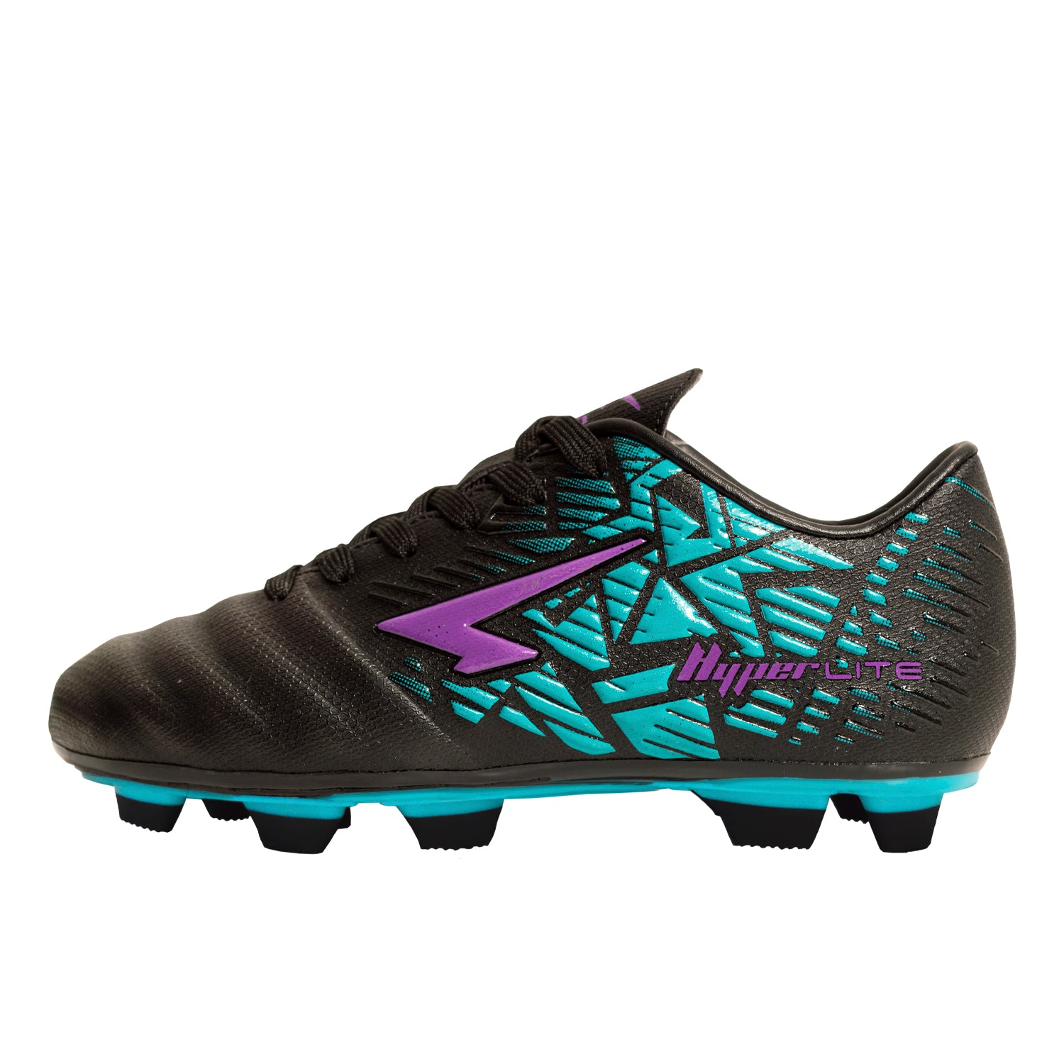 Rapid Senior Football Boots - Black/Aqua/Lilac