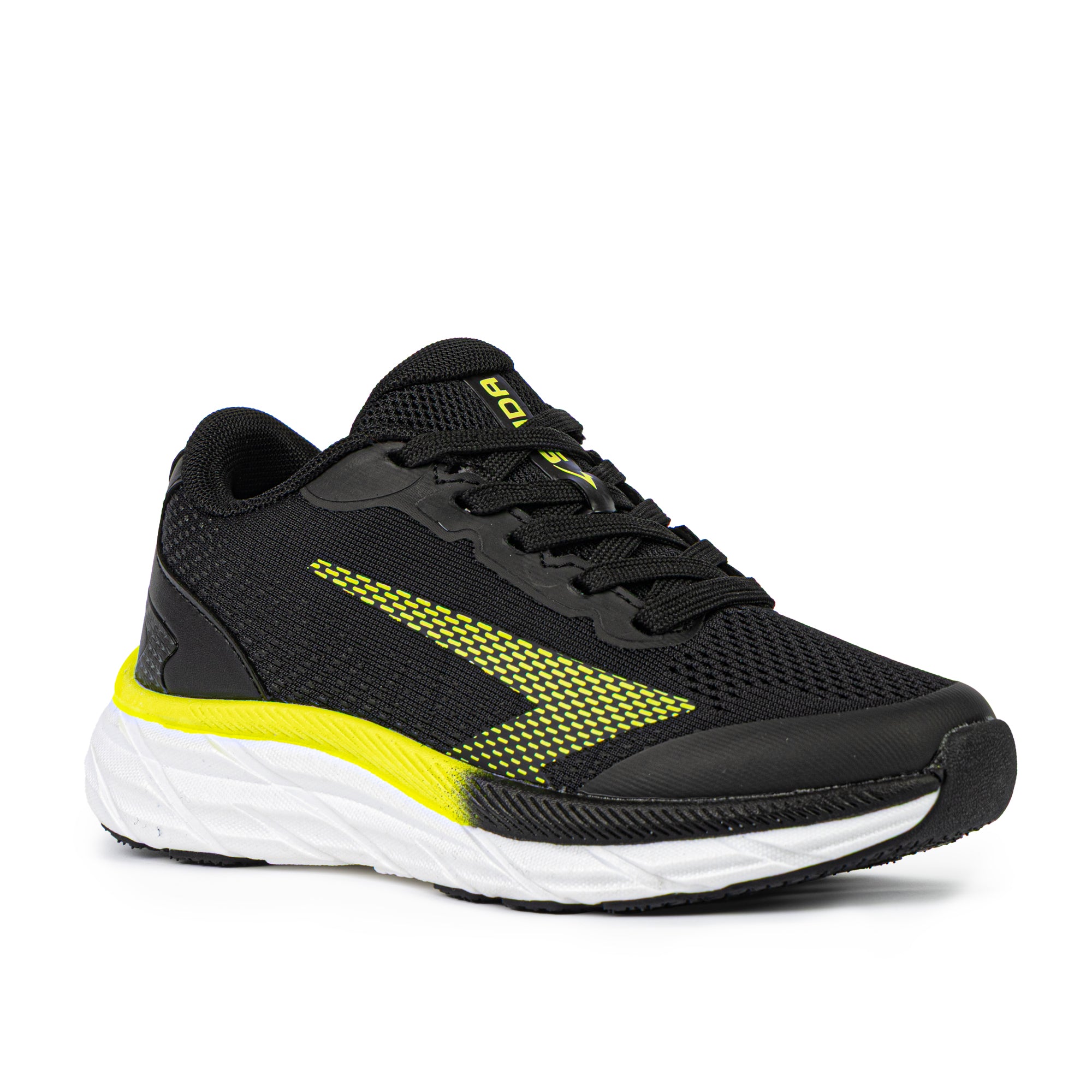 Tempo Boys Lace Up Runner - Black/Lime