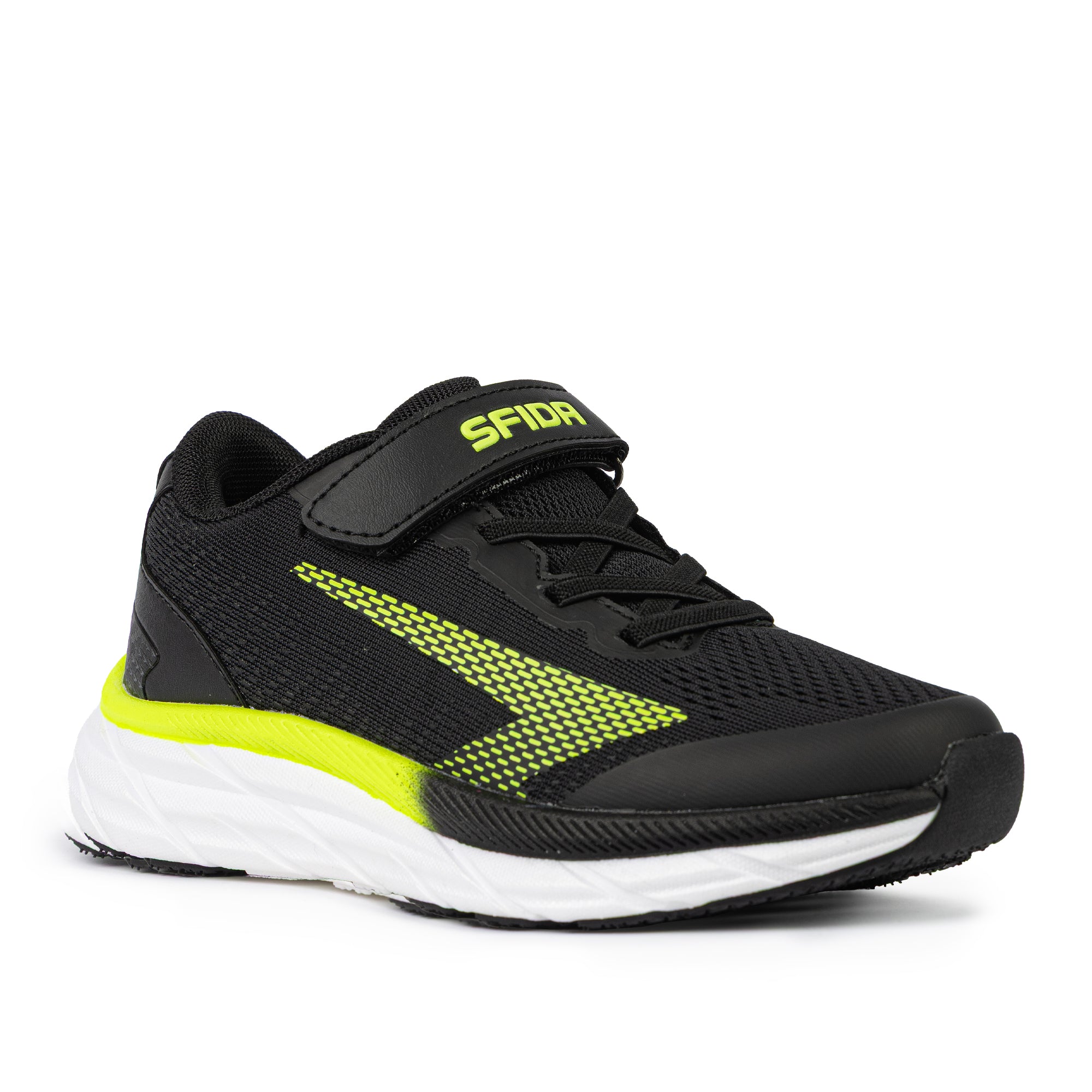 Tempo Boys Runner - Black/Lime V Strap