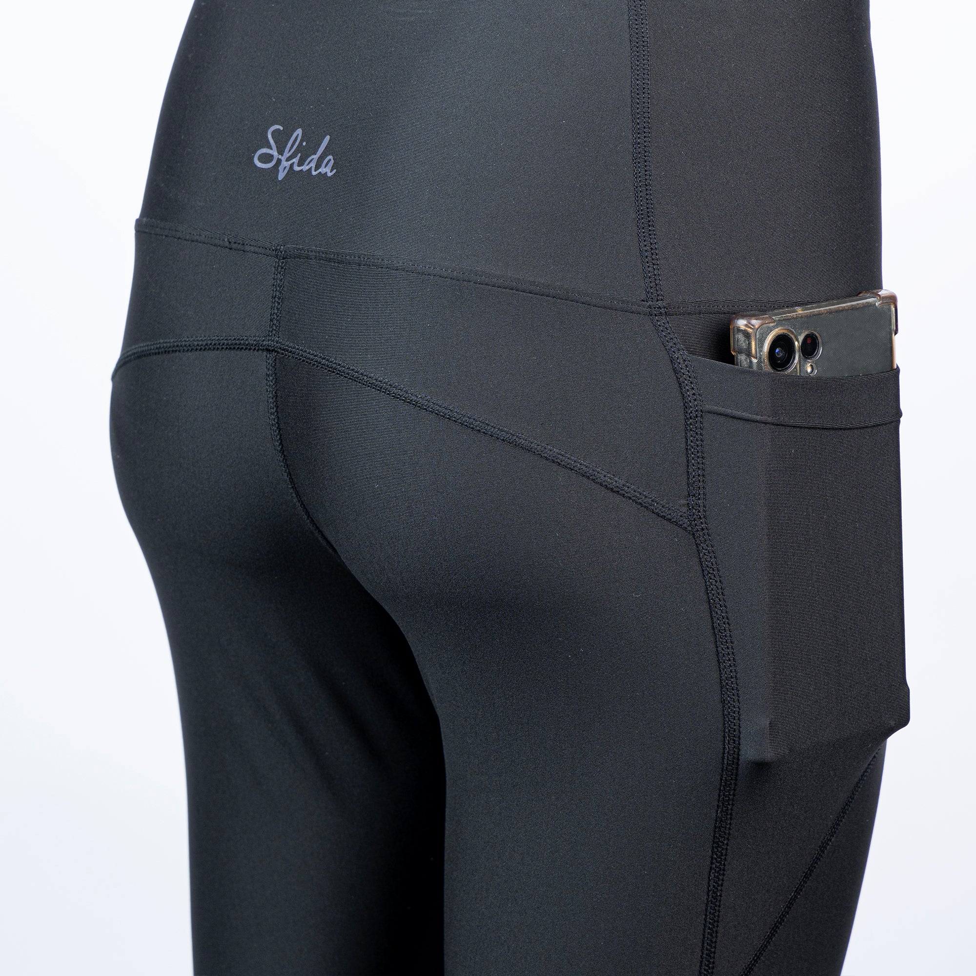 The Go Thermal - Ladies Black Phone Pocket Leggings