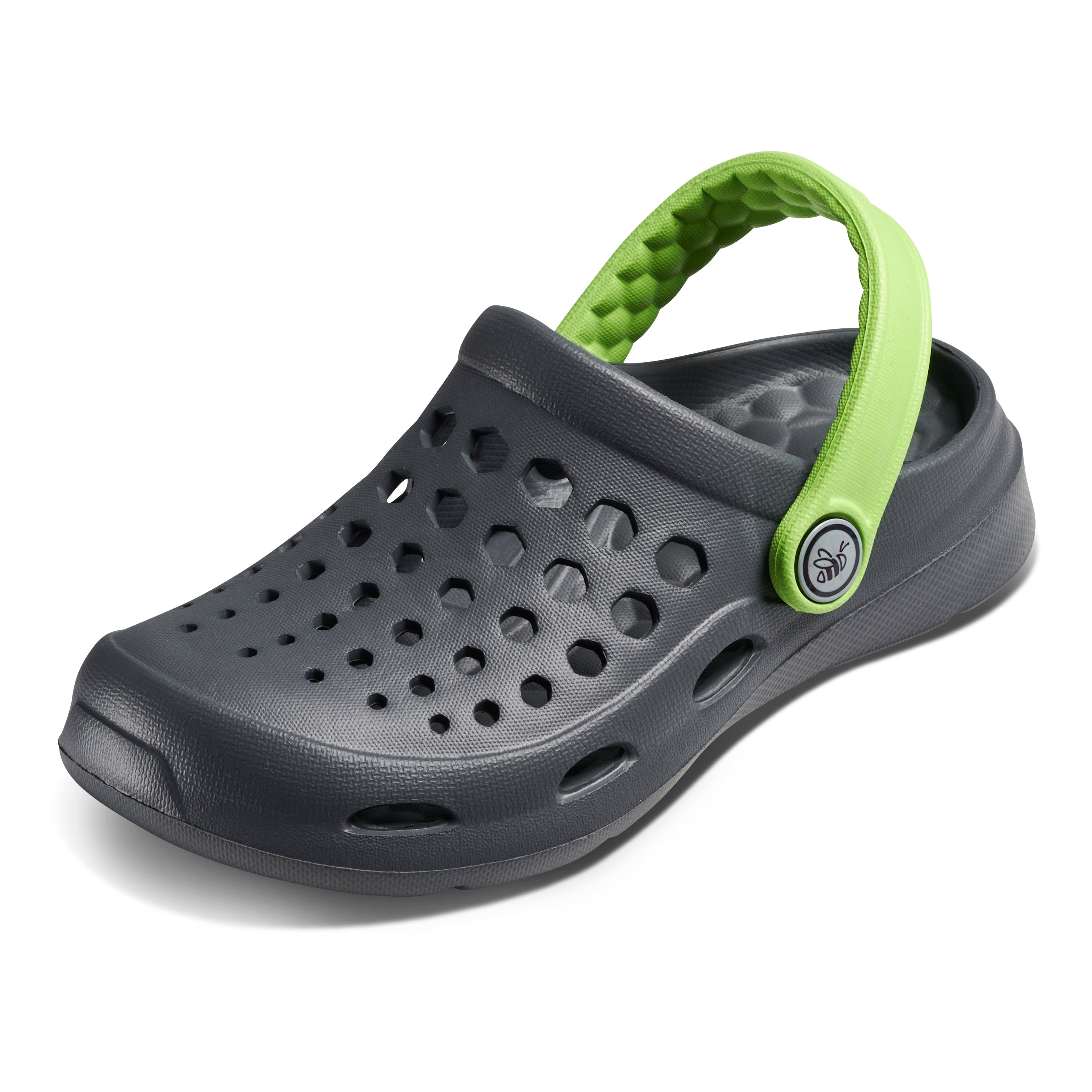 Kids Active Clog Charcoal/Lime Green