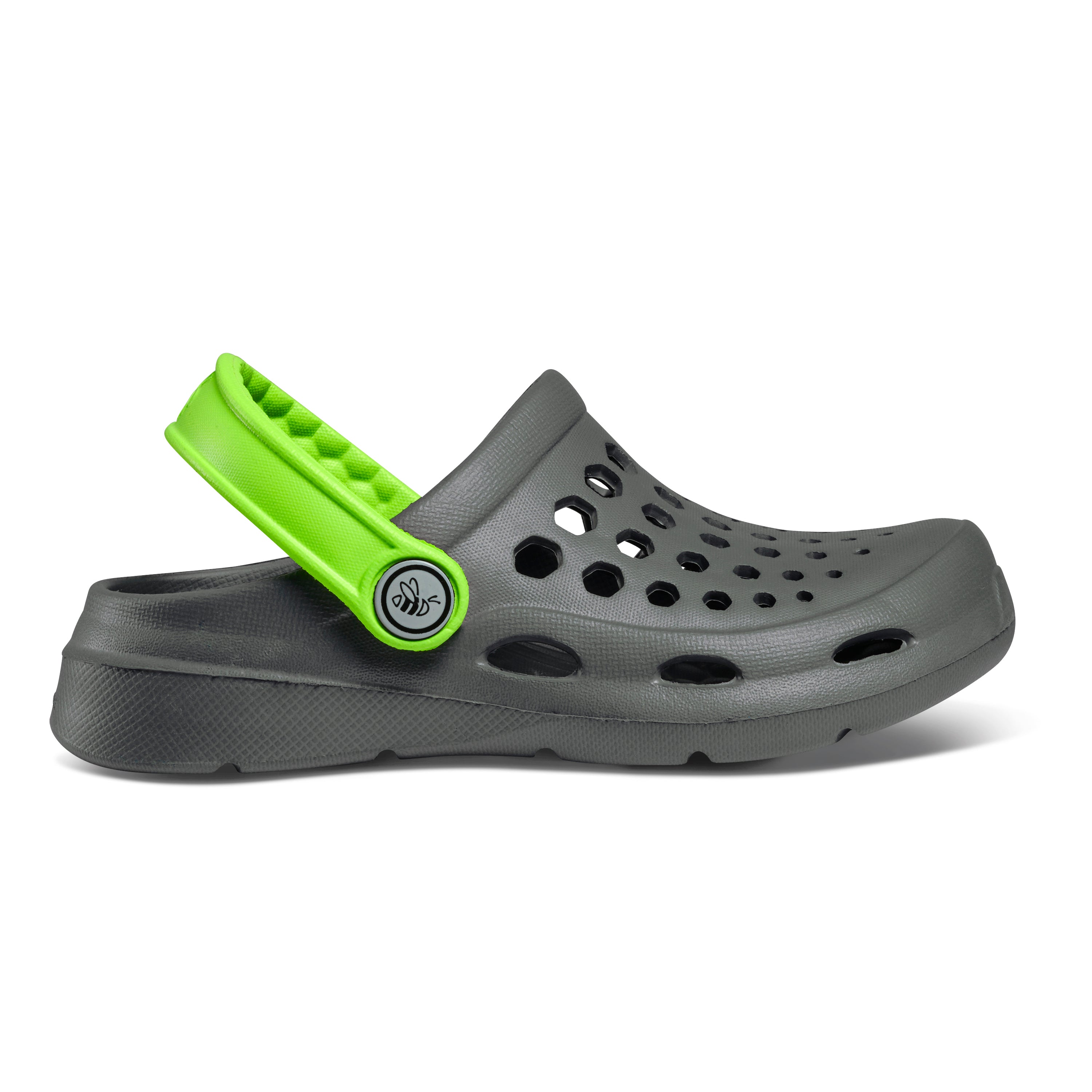 Kids Active Clog Charcoal/Lime Green