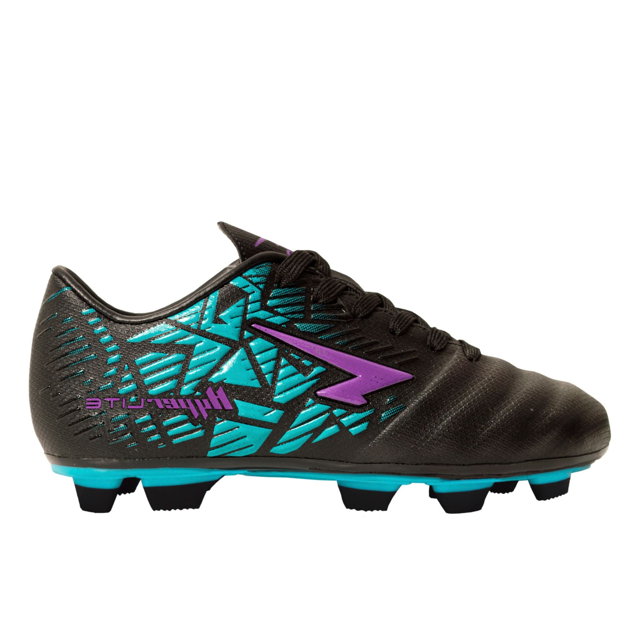 Rapid Senior Football Boots - Black/Aqua/Lilac