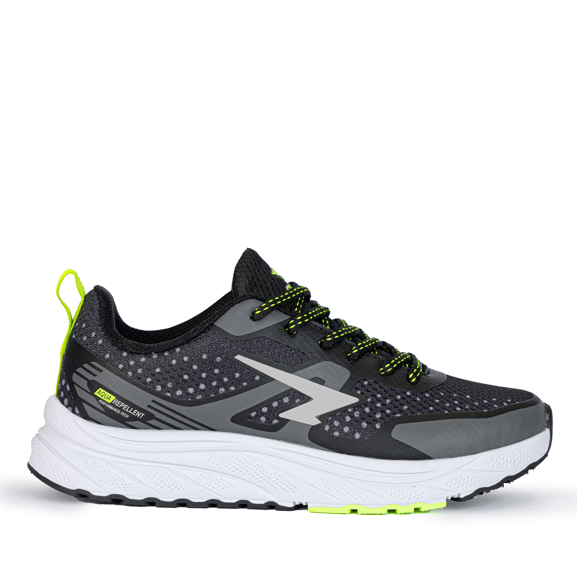 Vario Boy's Lace Up Runners - Black/Lime