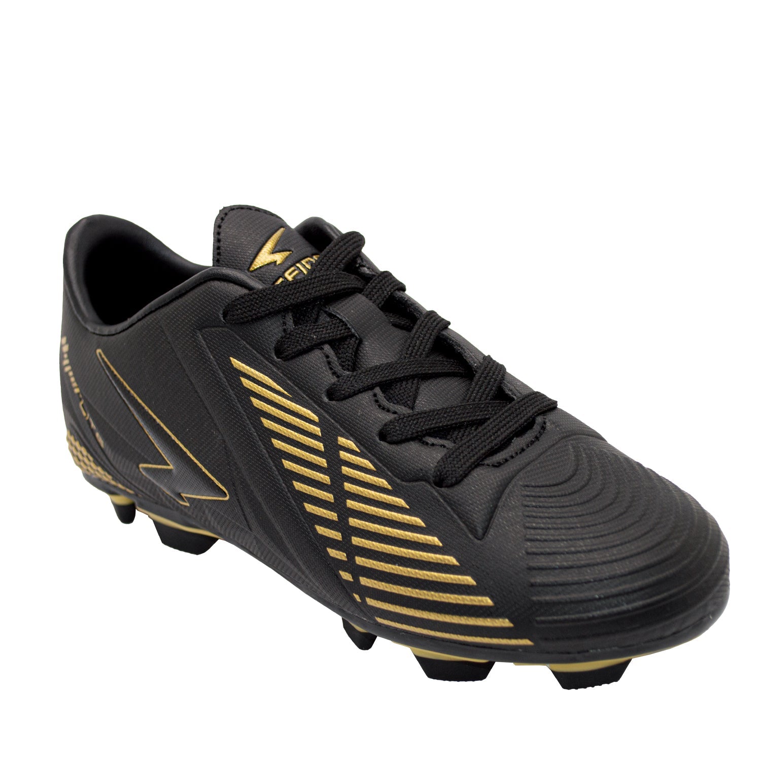 Vector Junior Football Boots Wide Fit - Black/Gold