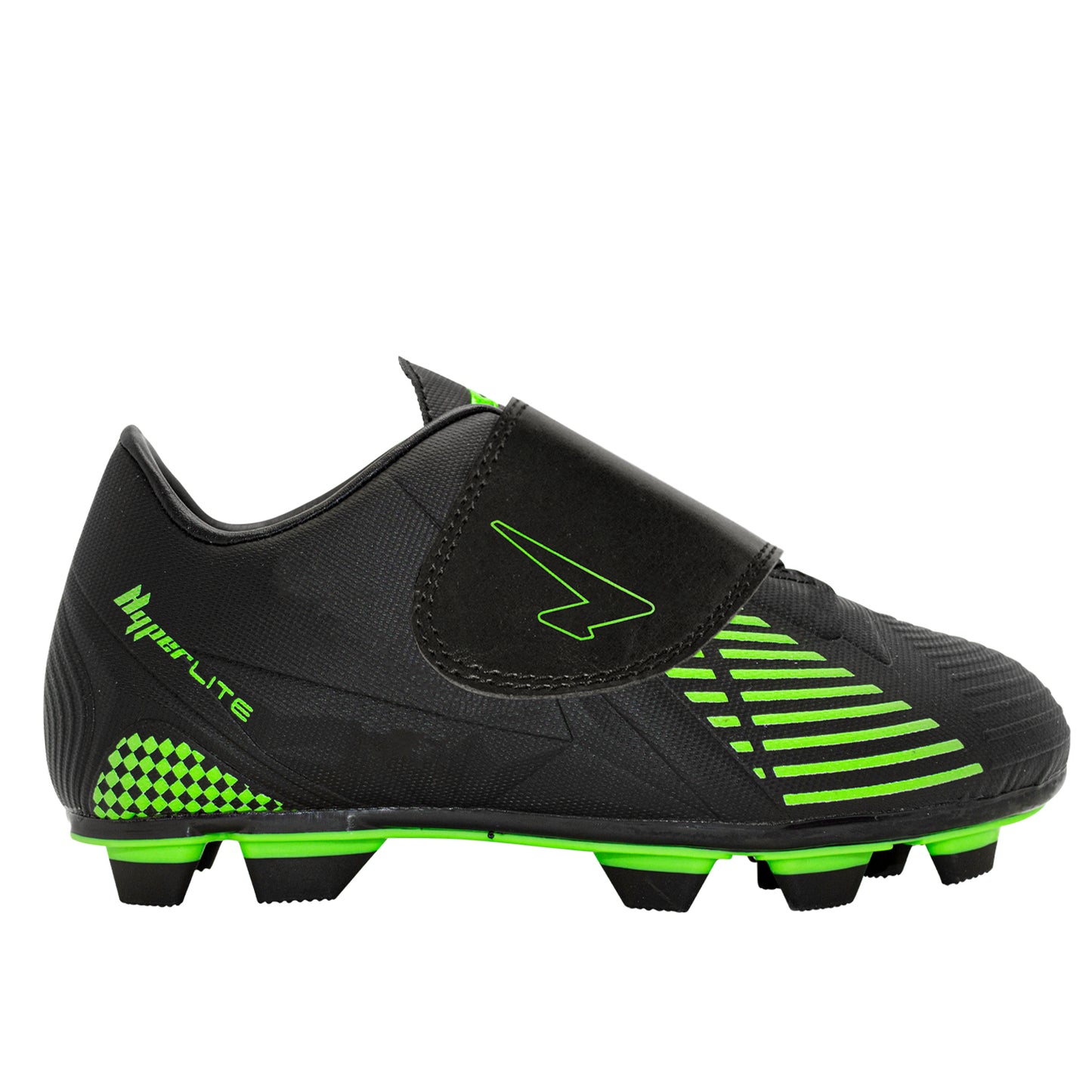 Vector Junior Football Boots - Black/Green V Strap