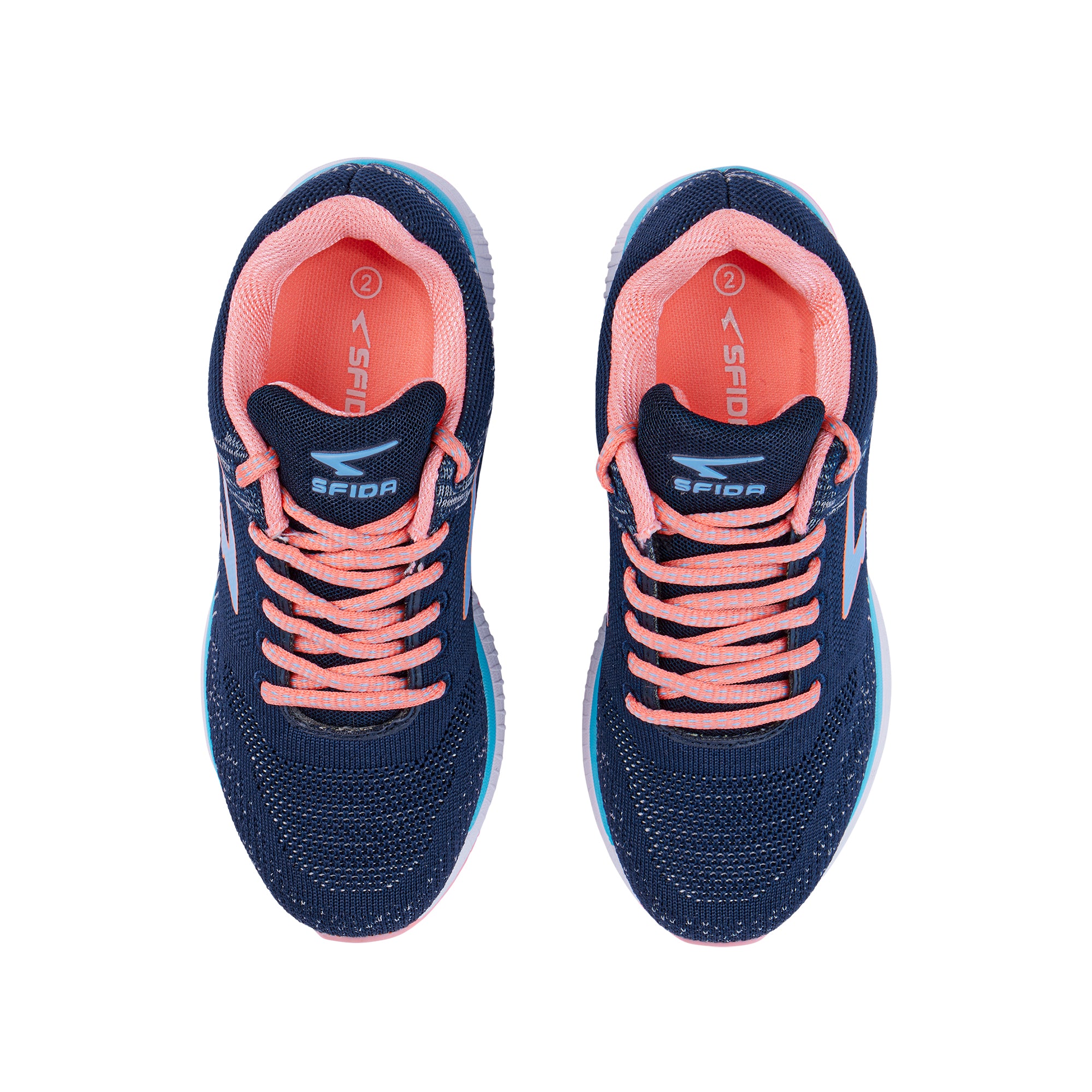 Vertex Girls Sky Lace Up Runner Navy/Coral