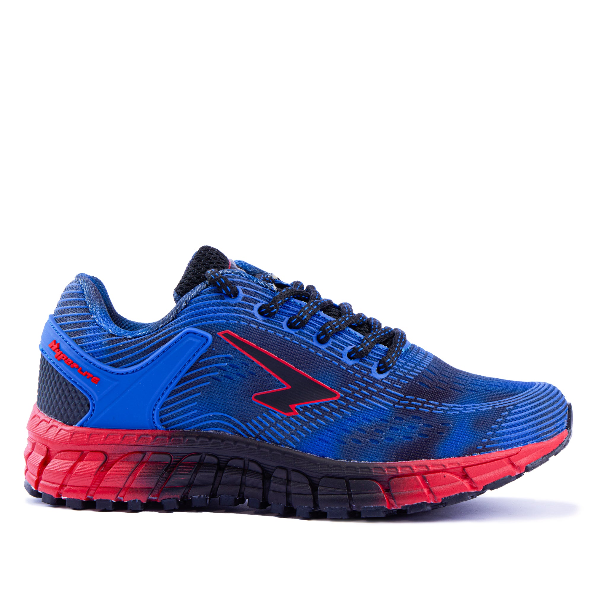 Vivid Multi Boys Lace Up Runner - Royal/Black/Red