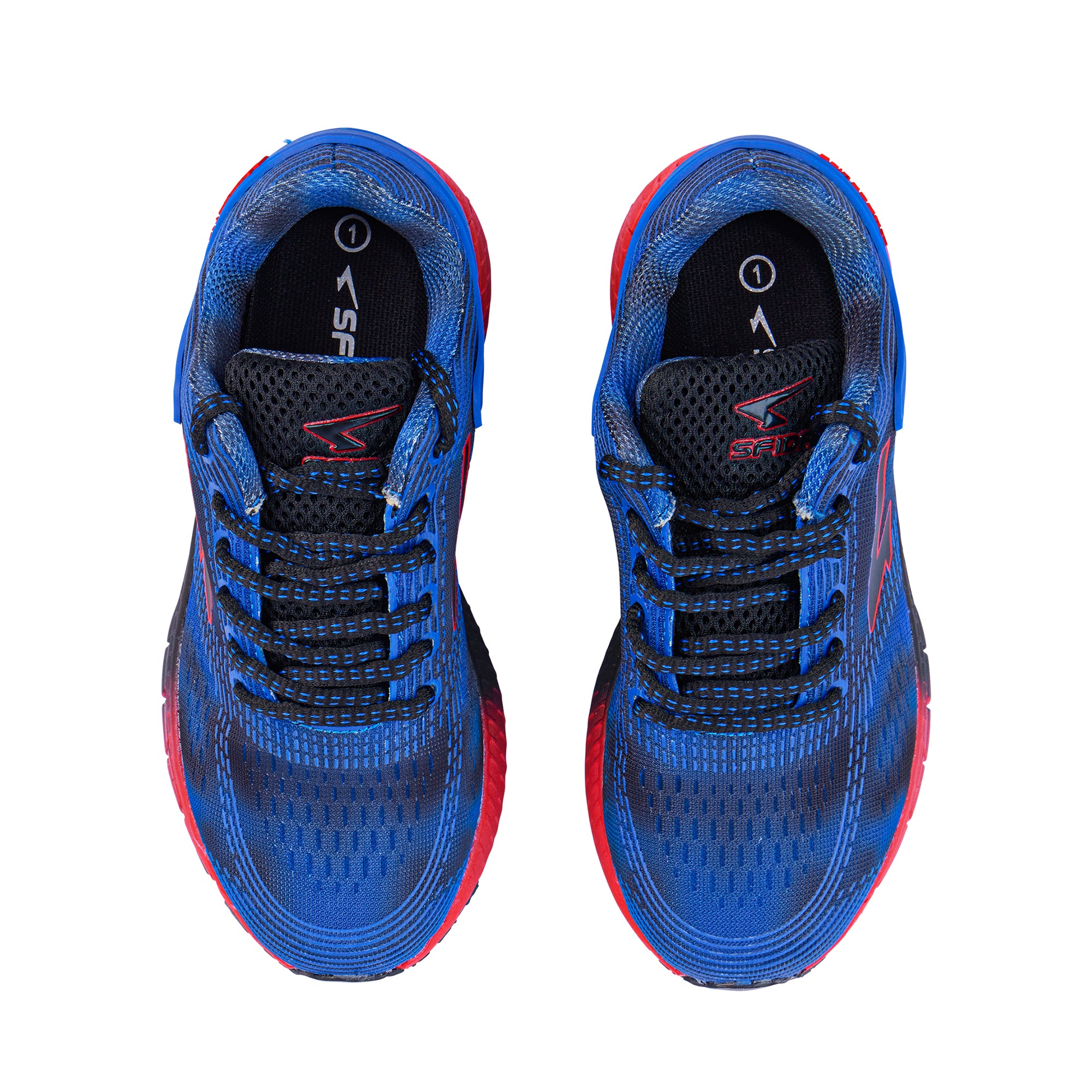 Vivid Multi Boys Lace Up Runner - Royal/Black/Red