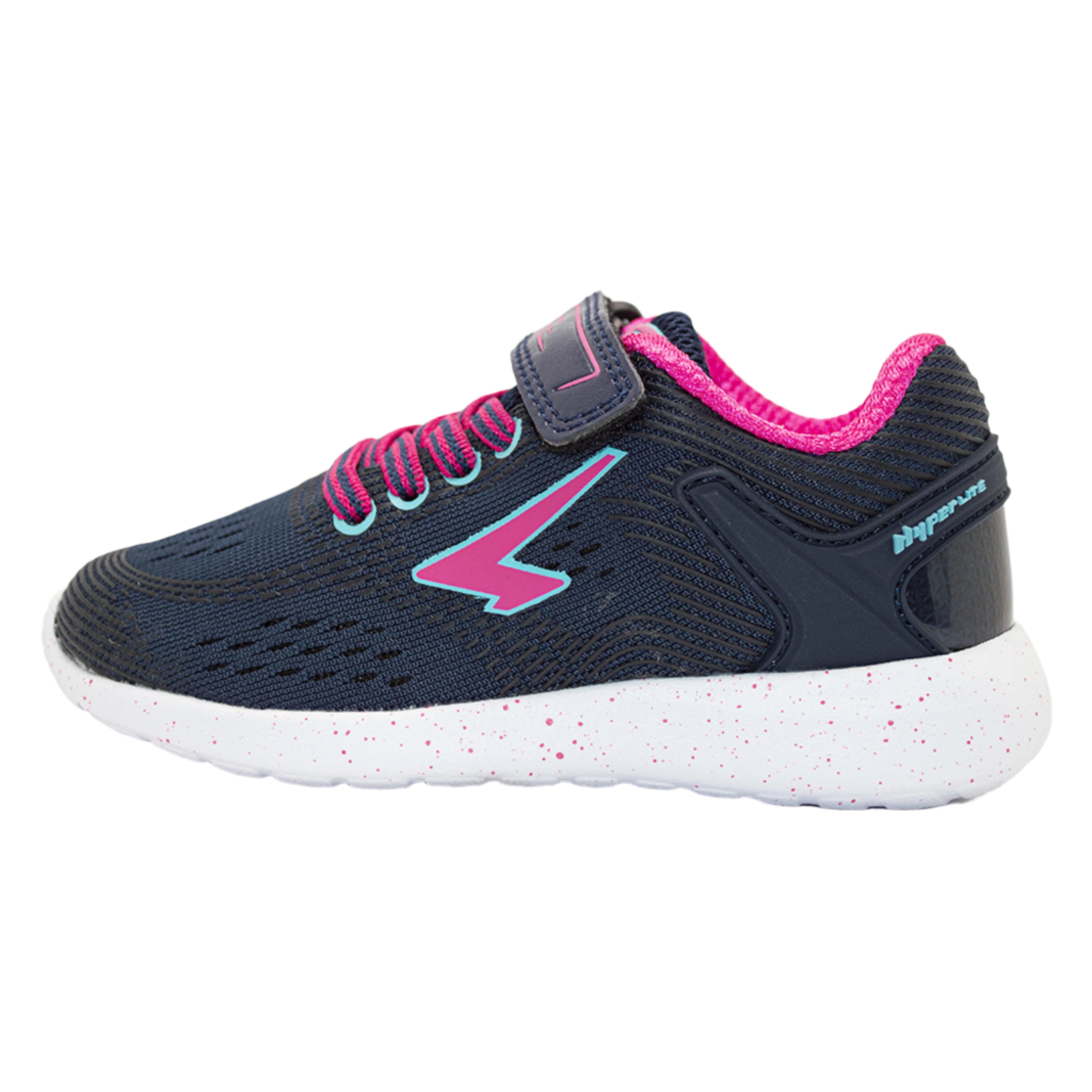 Vivid Infant V Strap Shoe - Navy/Fuchsia/Aqua